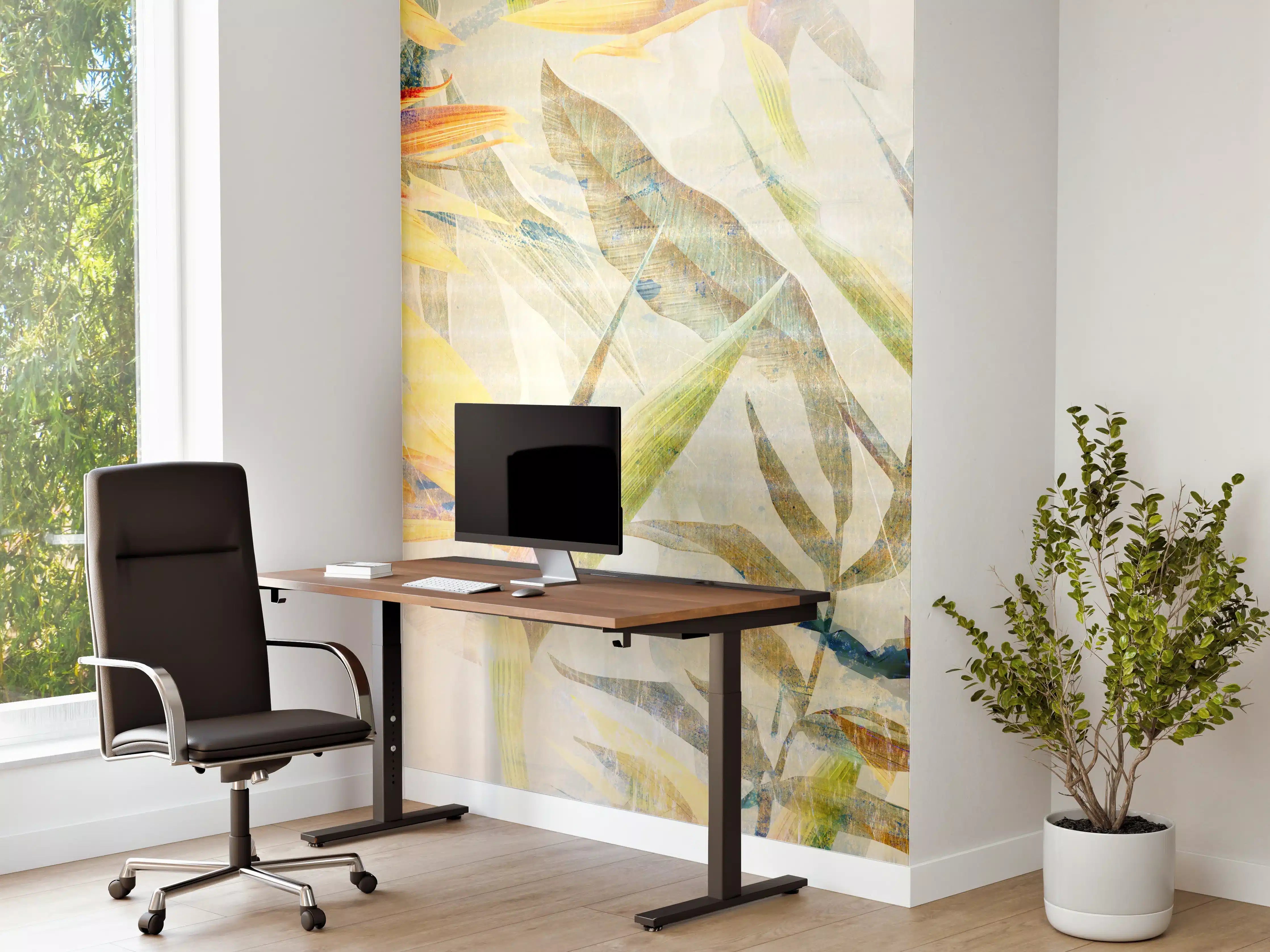 Büro Wandgestaltung - Bunte Blumen - Portait