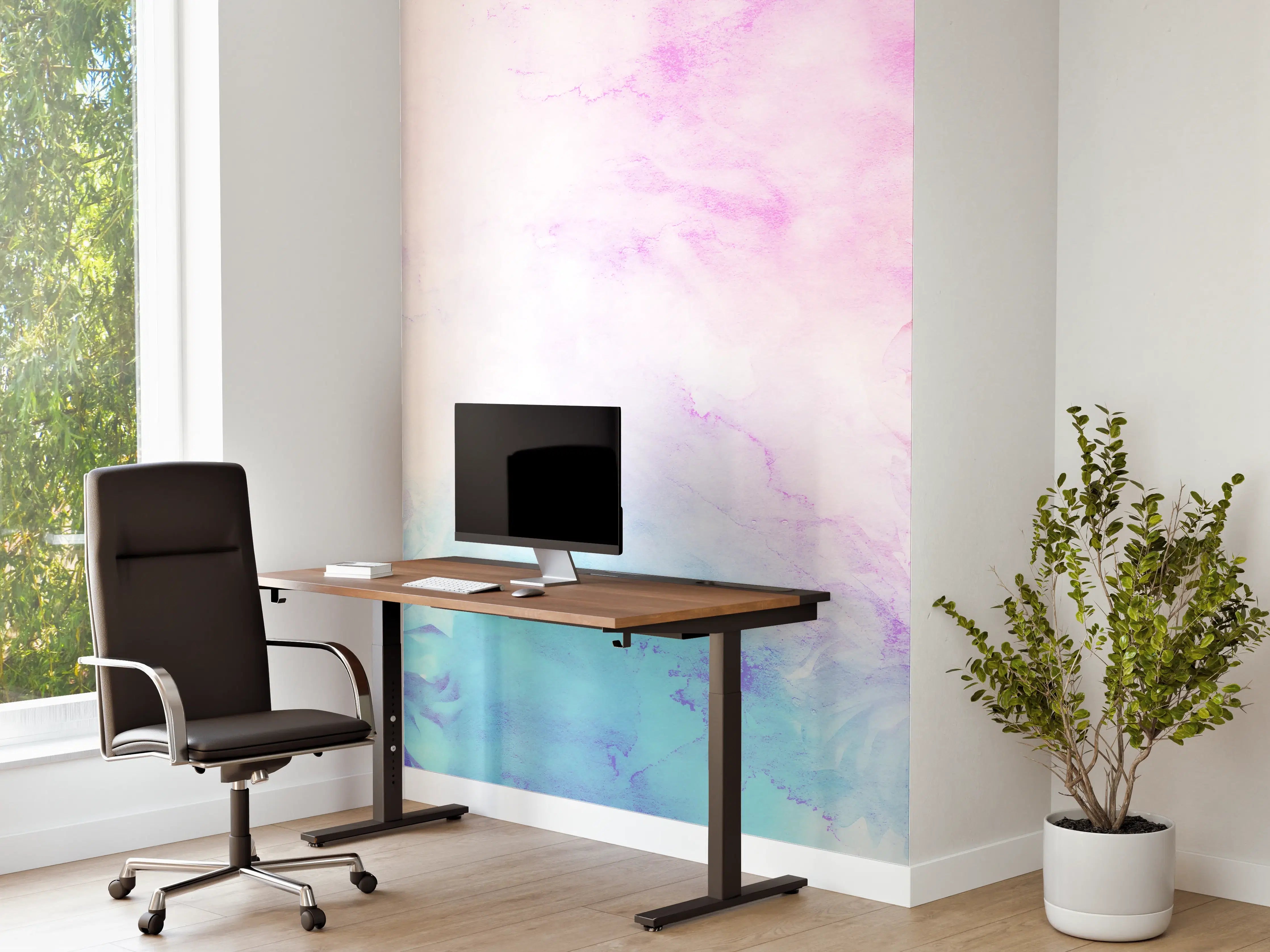 Büro Wandgestaltung - Bunte Blumen - Portrait