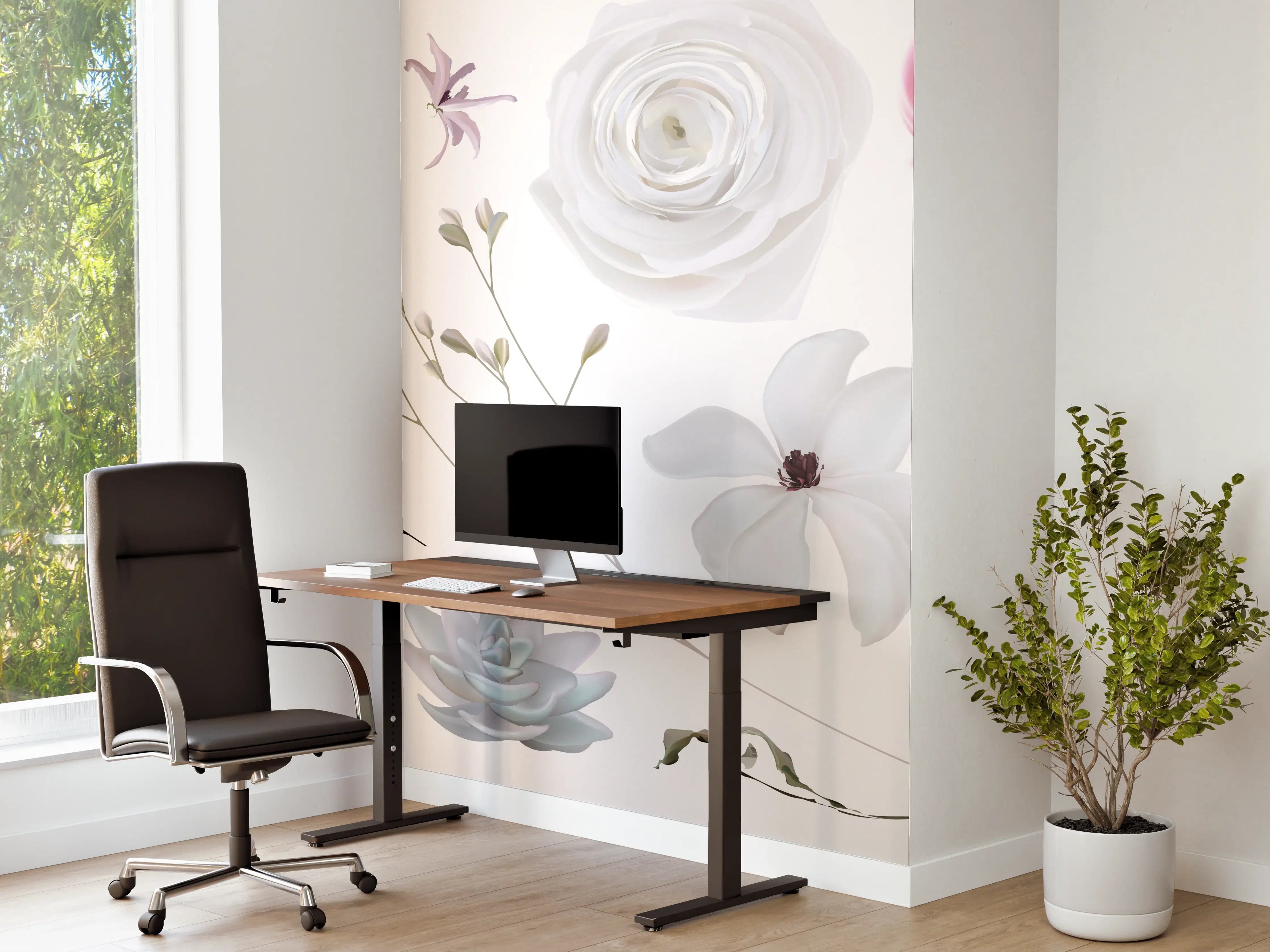 Büro Wandgestaltung - Bunte Blumenillustrationen Set