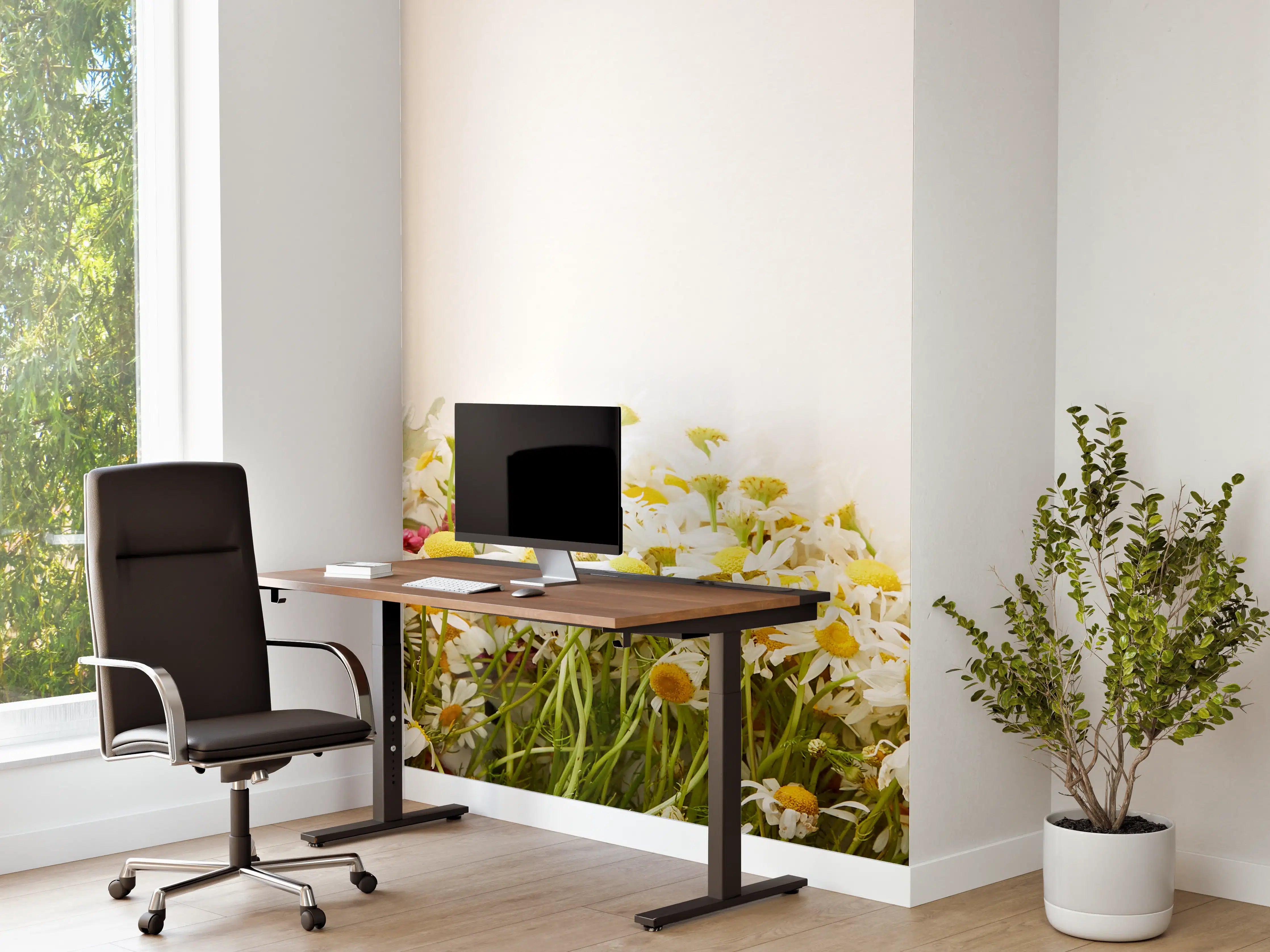 Büro Wandgestaltung - Bunte Blumenwiese mit vielfältigen Pflanzen
