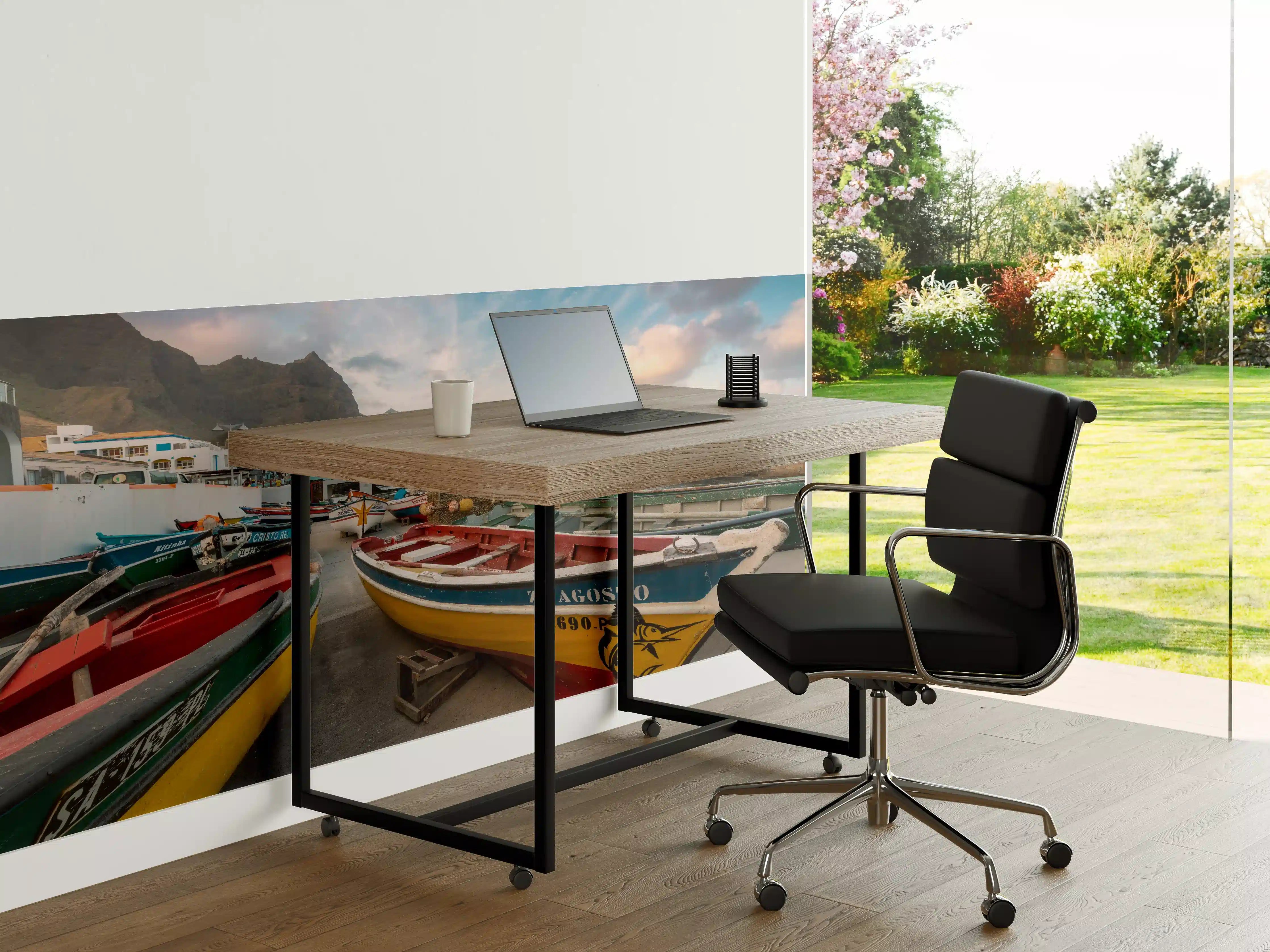 Büro Wandgestaltung - Bunte Boote am Strand