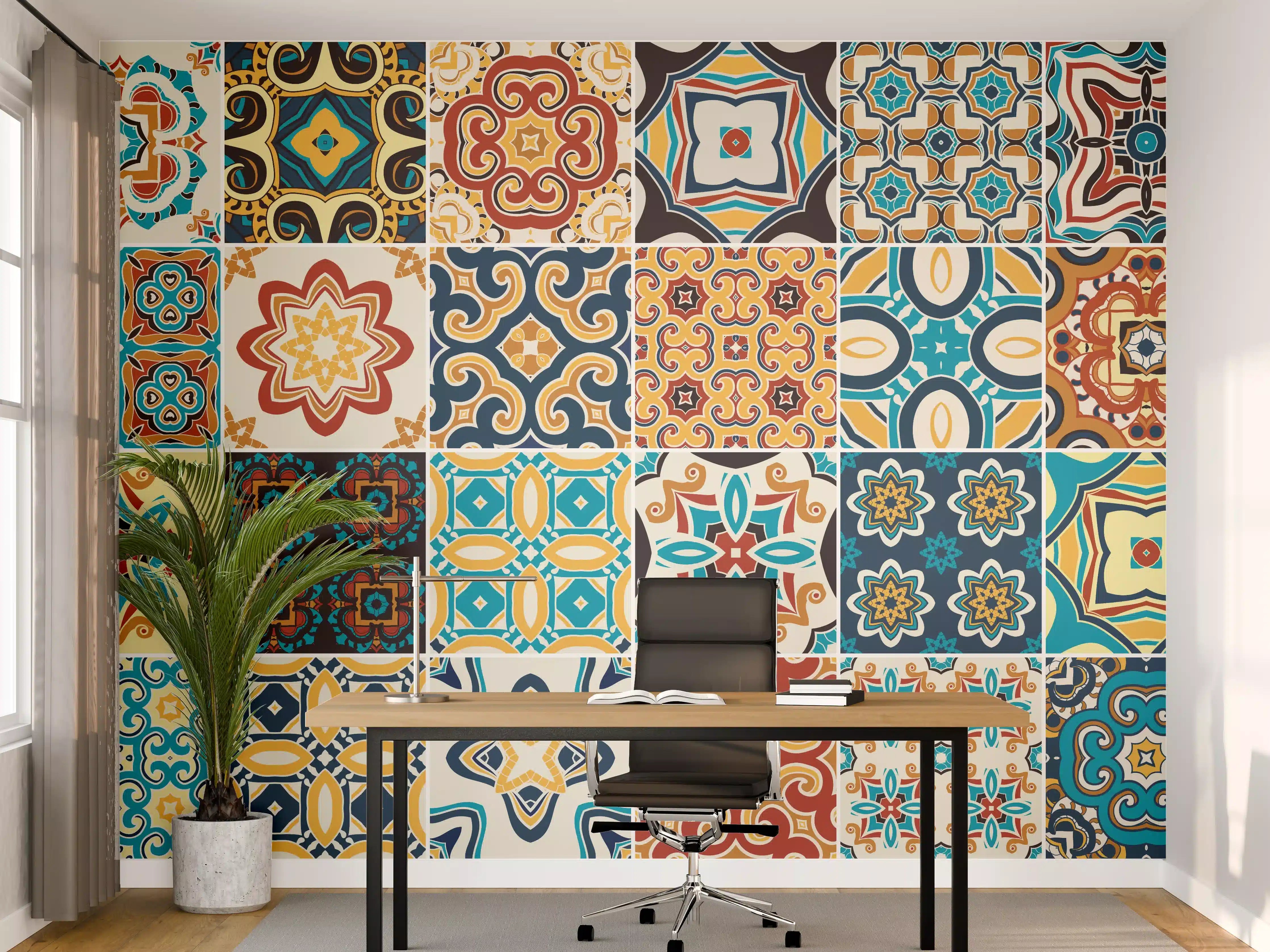 Büro Wandgestaltung - Bunte Fliesen Mosaik Designs