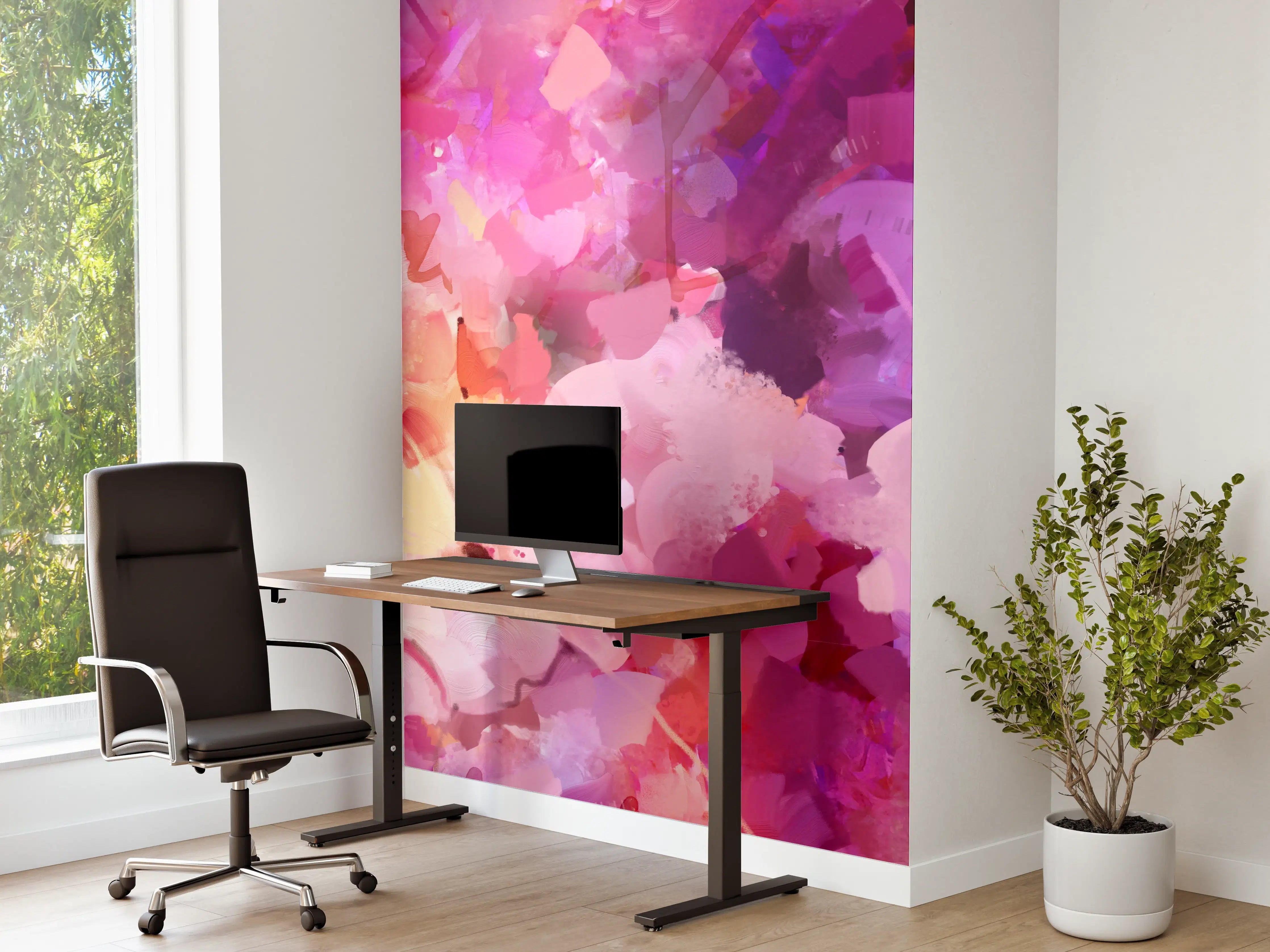 Büro Wandgestaltung - Bunte Frühlingsblumen Malerei