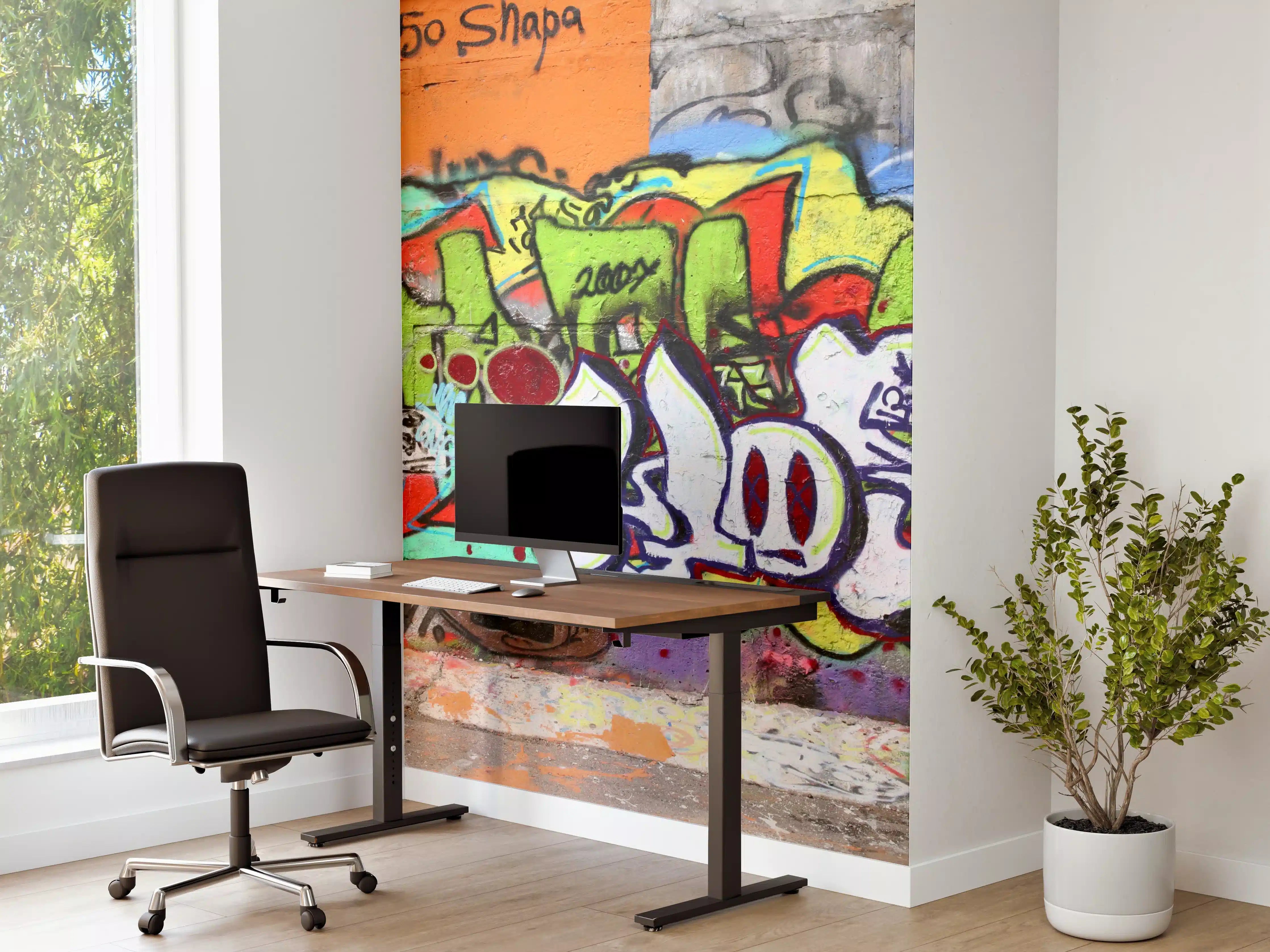 Büro Wandgestaltung - Bunte Graffiti-Kunst Wand