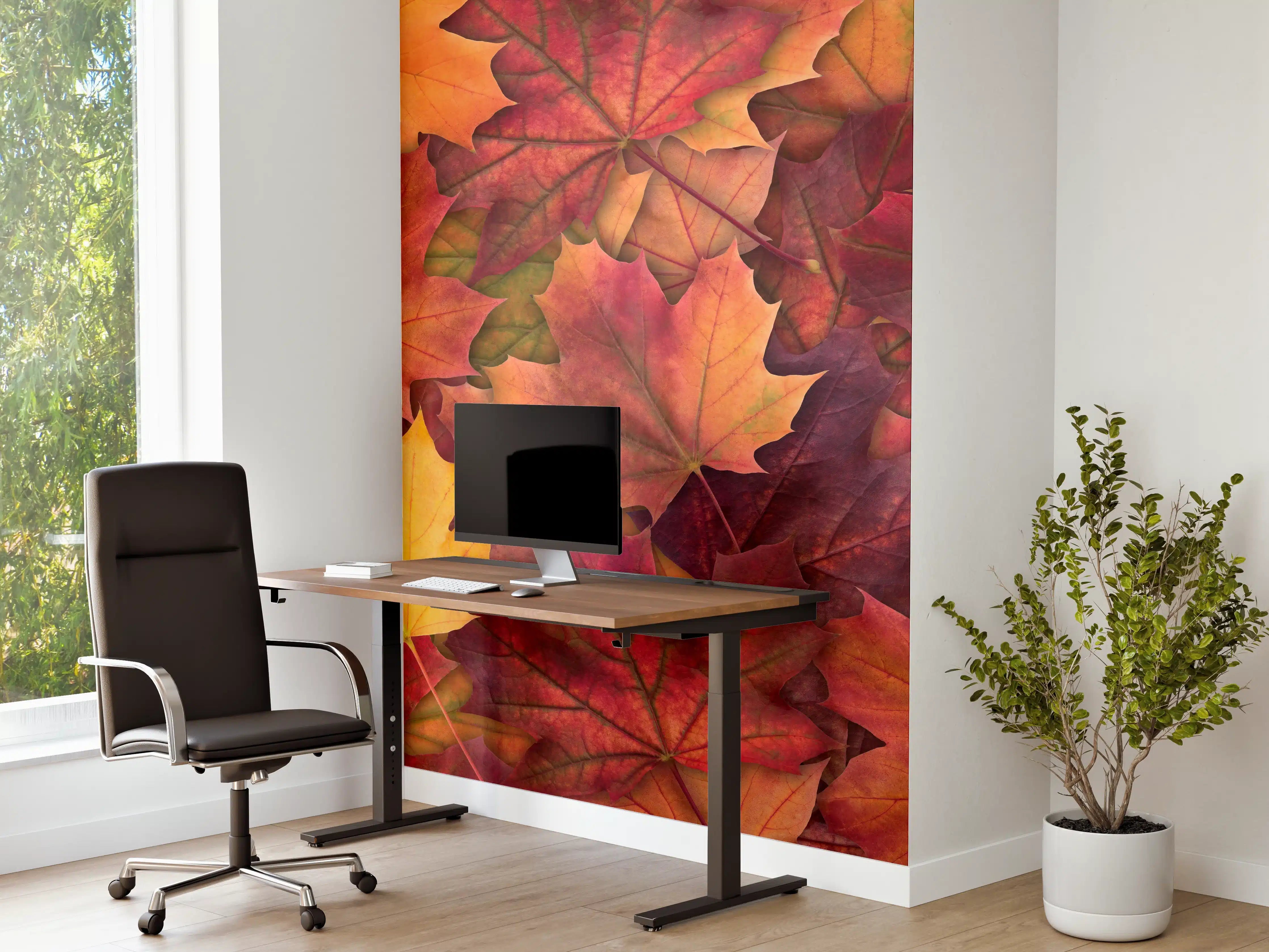 Büro Wandgestaltung - Bunte Herbst Ahornbaum Blätter