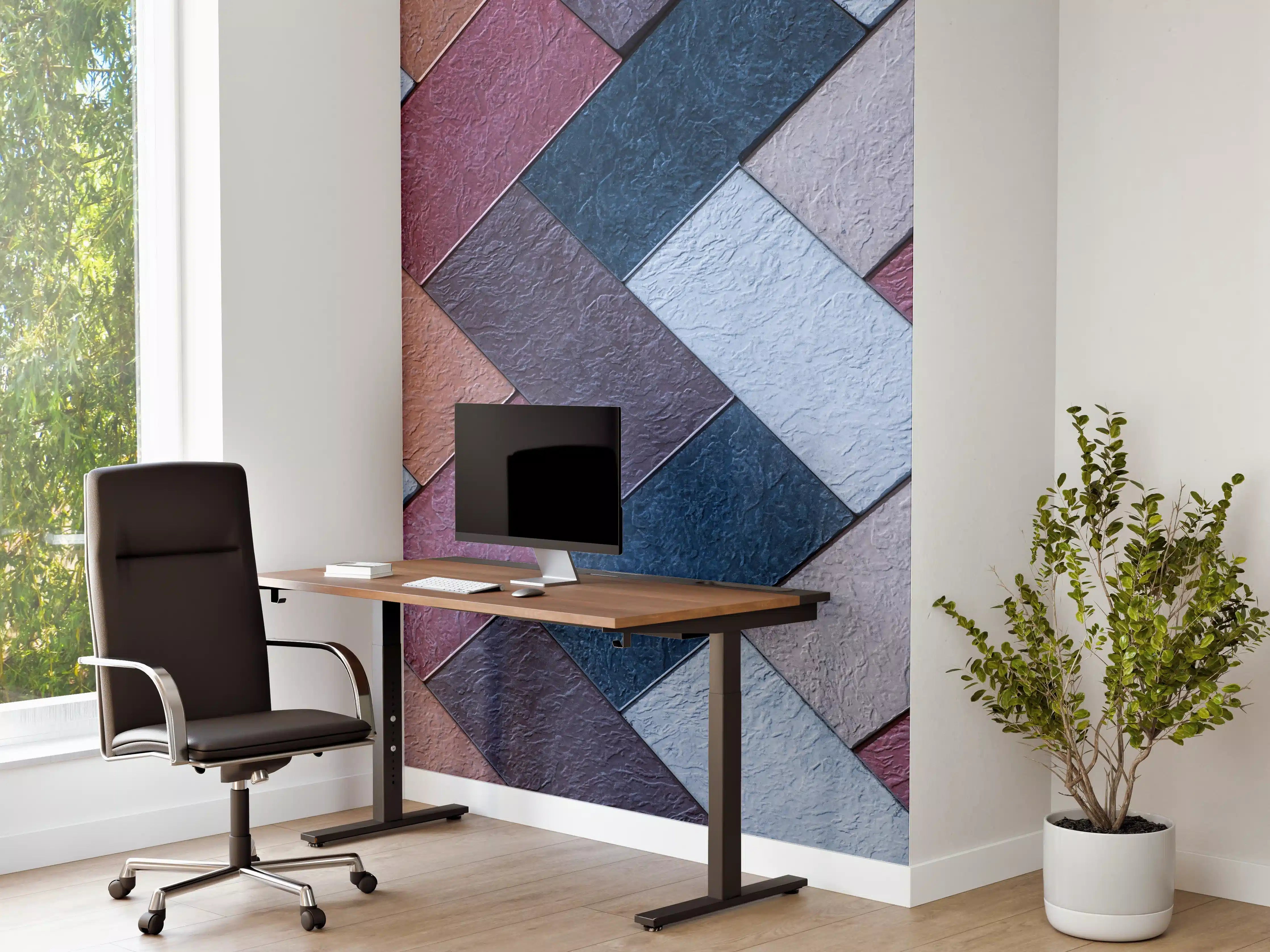 Büro Wandgestaltung - Bunte Leder Textur Maserung