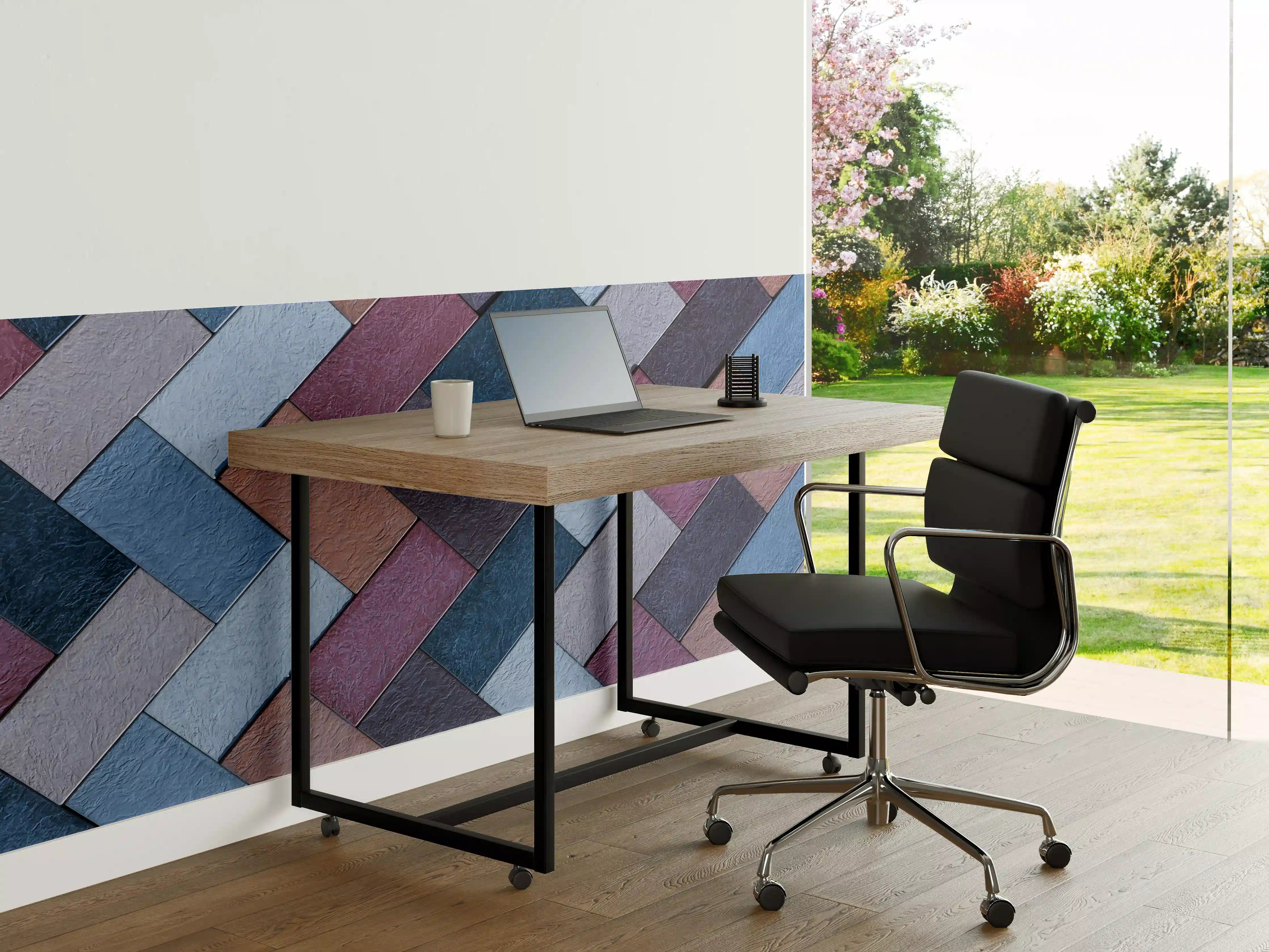 Büro Wandgestaltung - Bunte Leder Textur Maserung