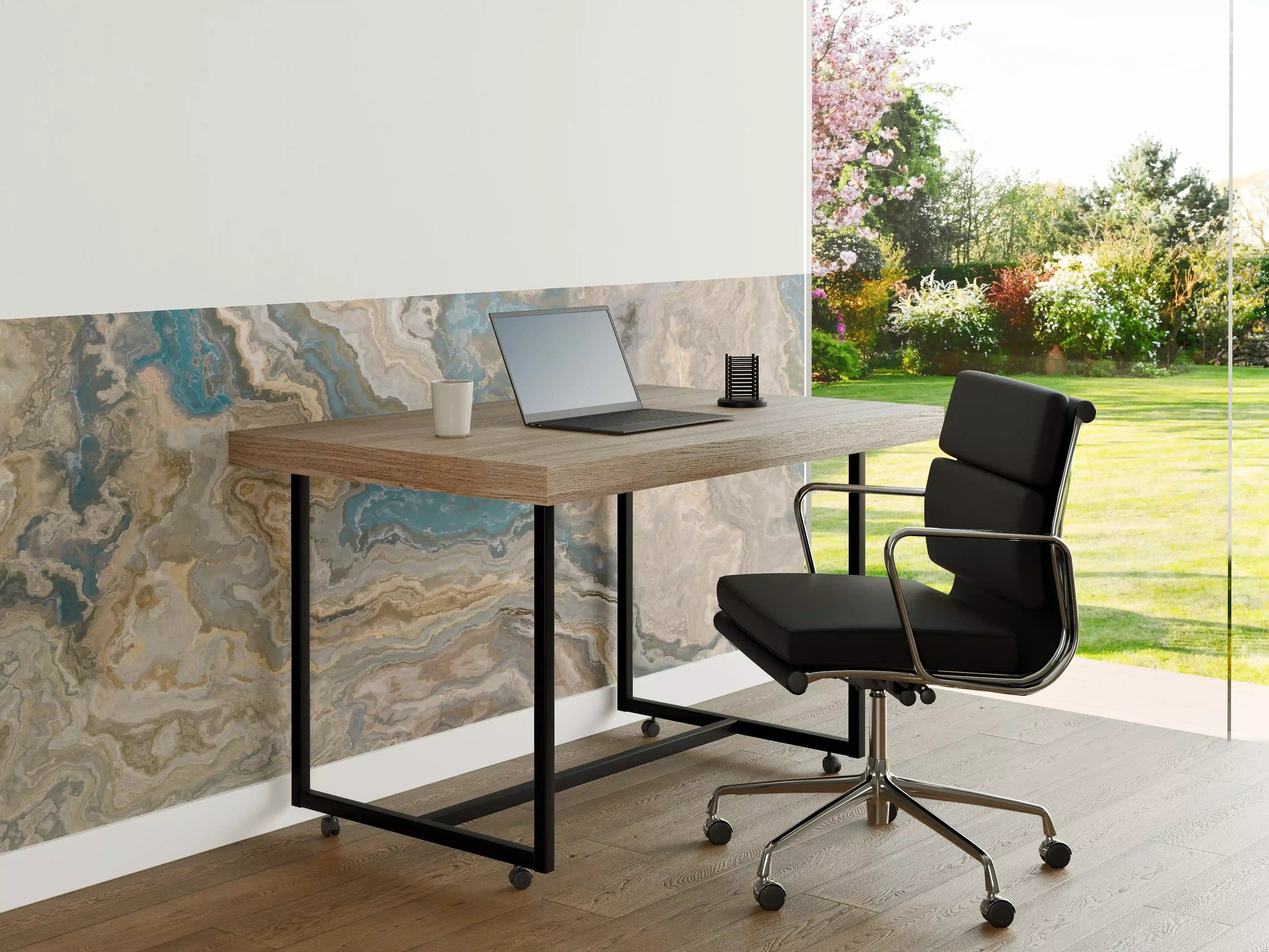 Büro Wandgestaltung - Bunte Marmor-Textur in Erdtönen