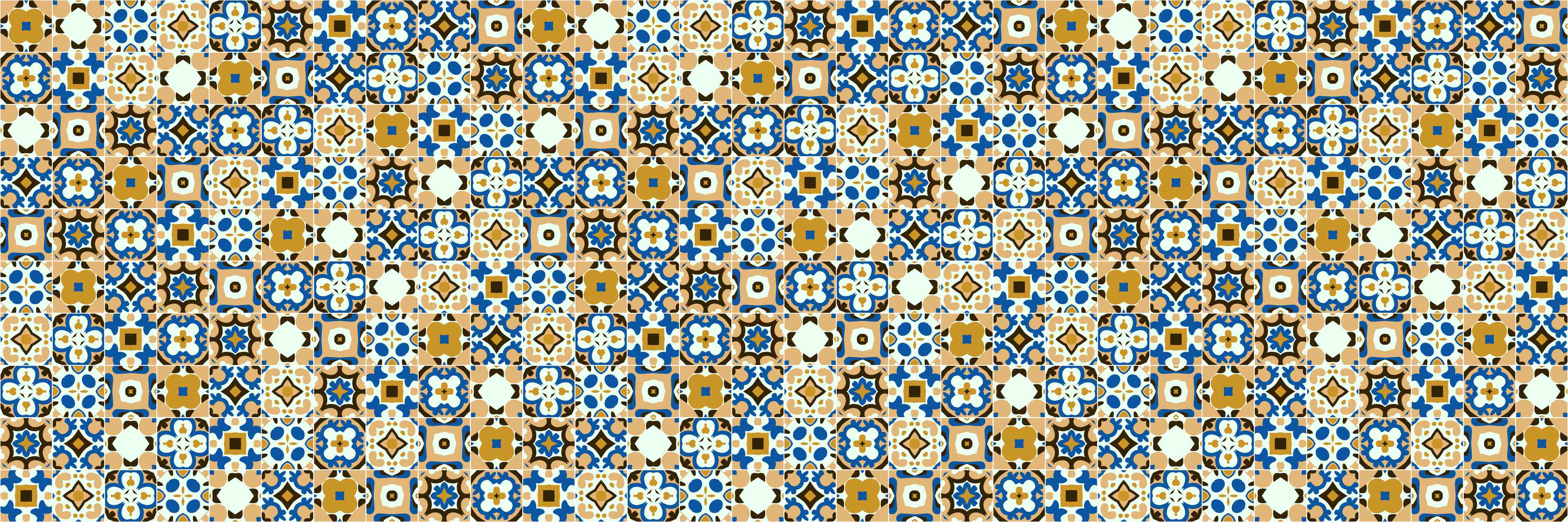 Büro Wandgestaltung-Bunte Mosaikfliesen mit mediterranem Flair