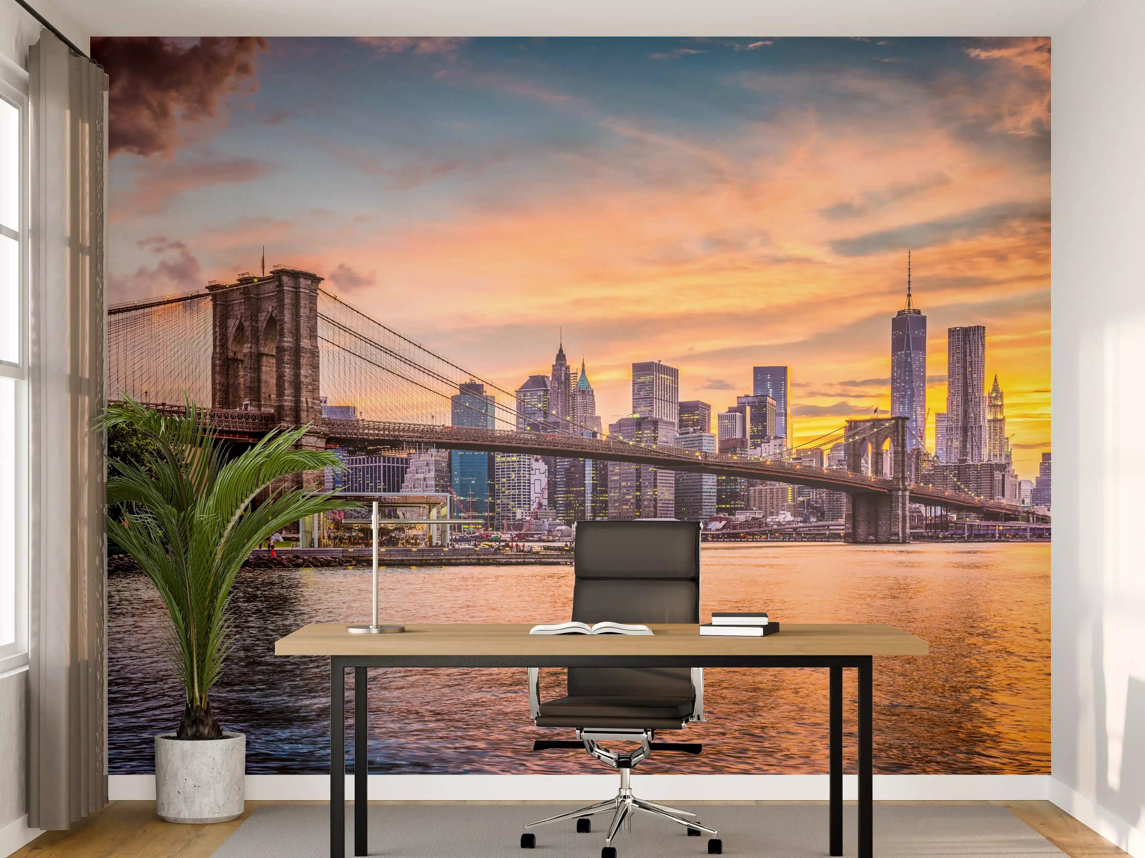 Büro Wandgestaltung - Bunte New York Skyline