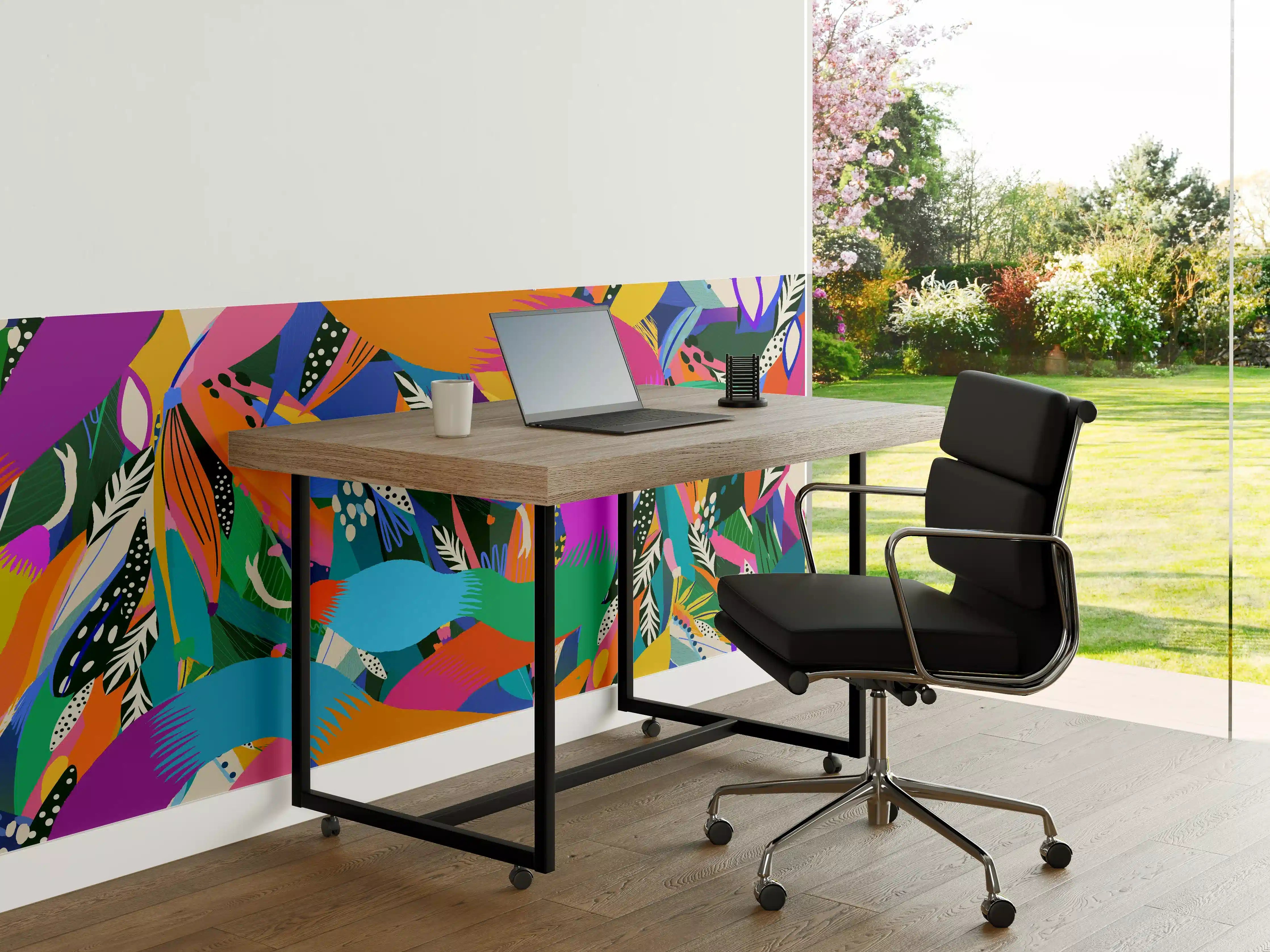 Büro Wandgestaltung - Bunte Tropische Schlangen-Illustration