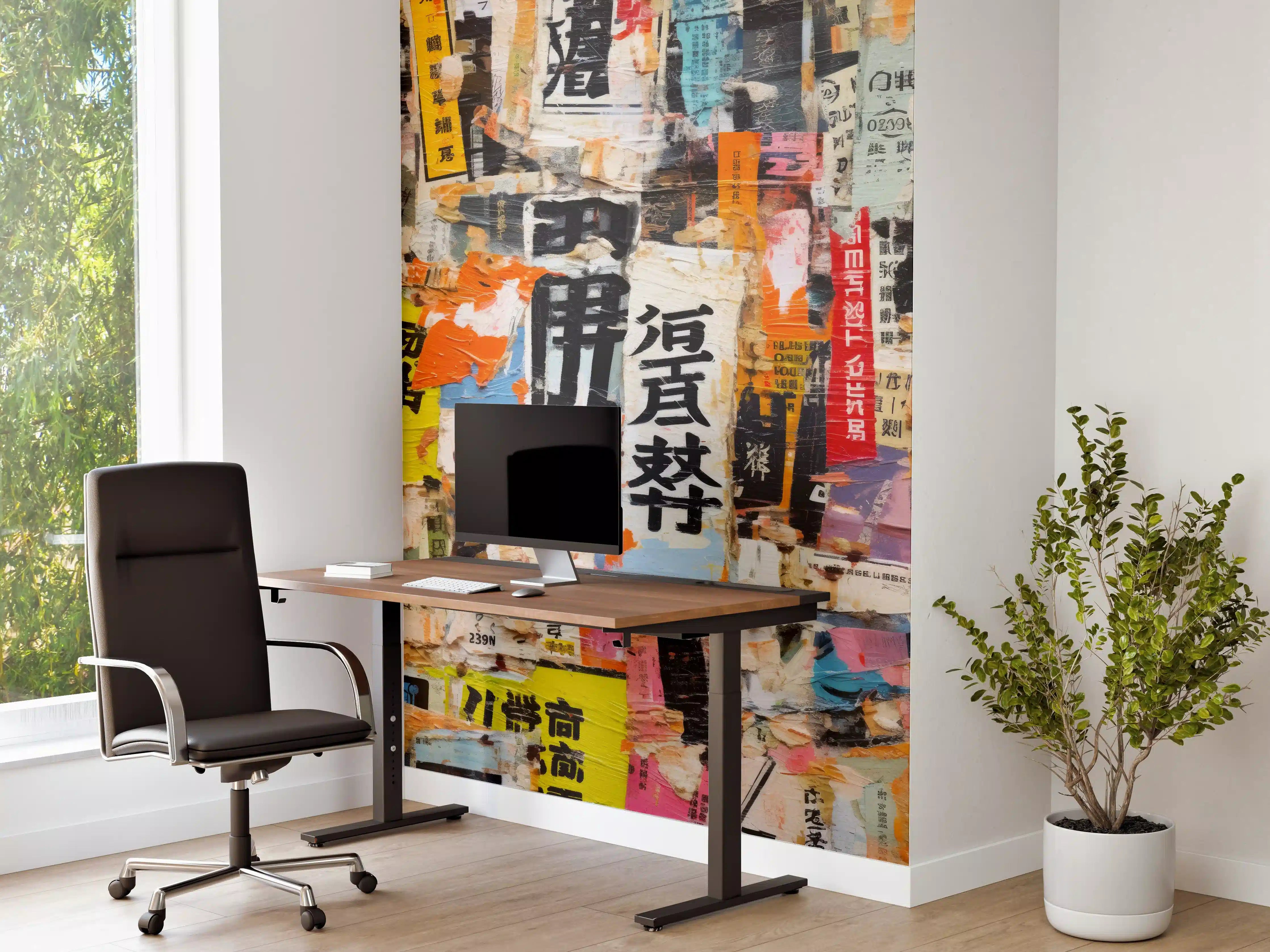 Büro Wandgestaltung - Bunte Urban-Collage Textur