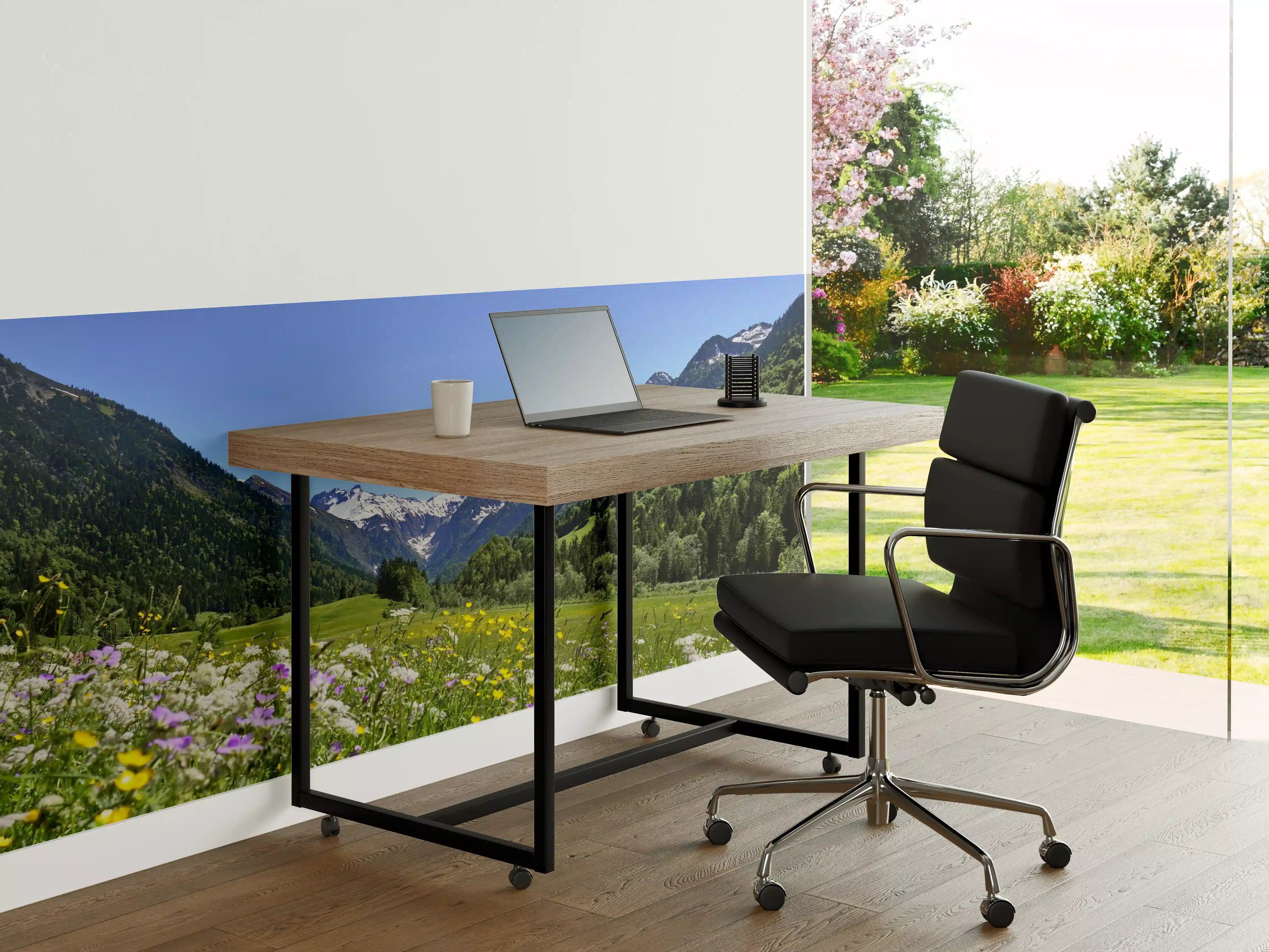 Büro Wandgestaltung - Bunte Wiese in den Alpen