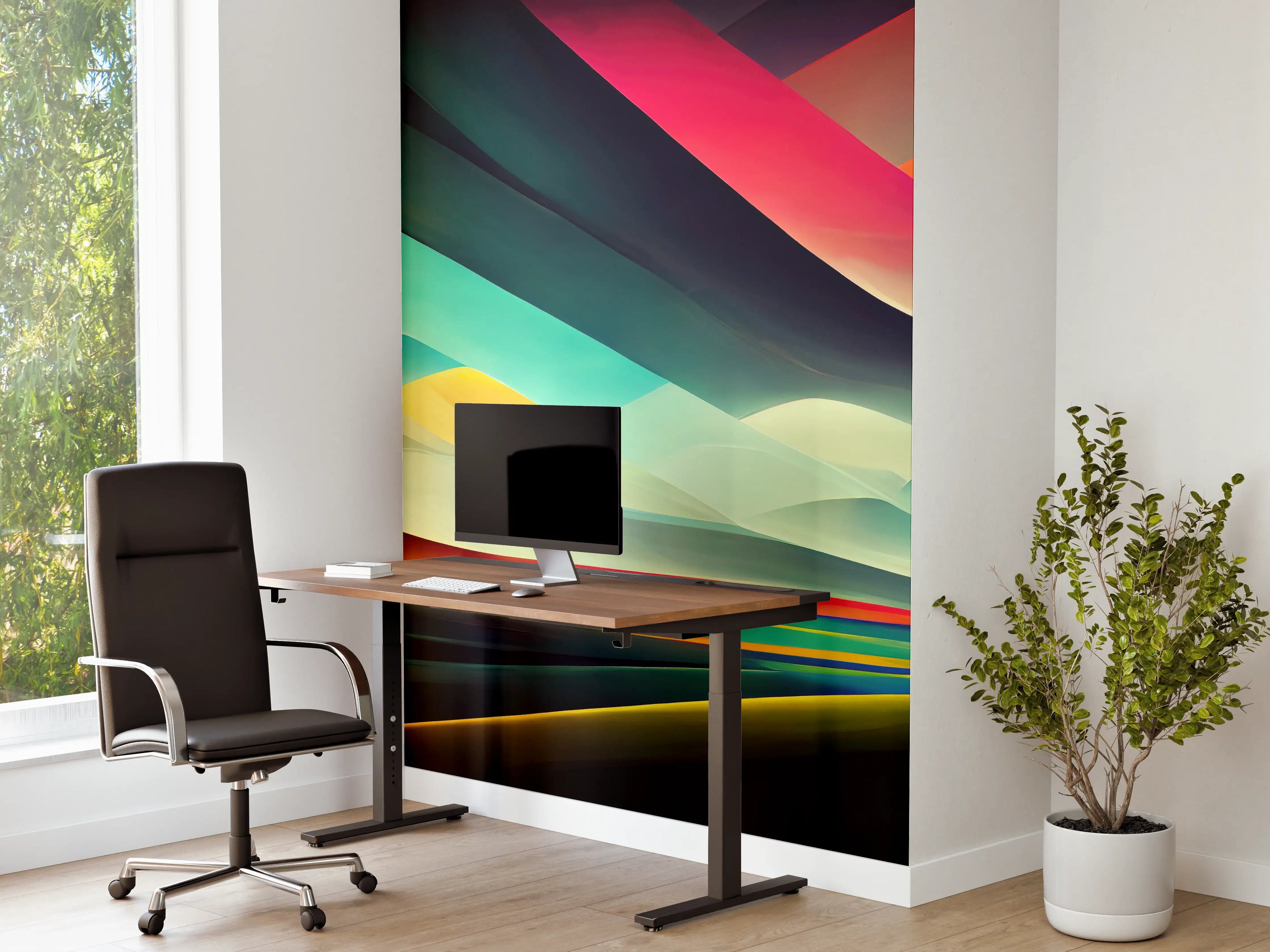Büro Wandgestaltung - Bunte dynamische Linien Textur