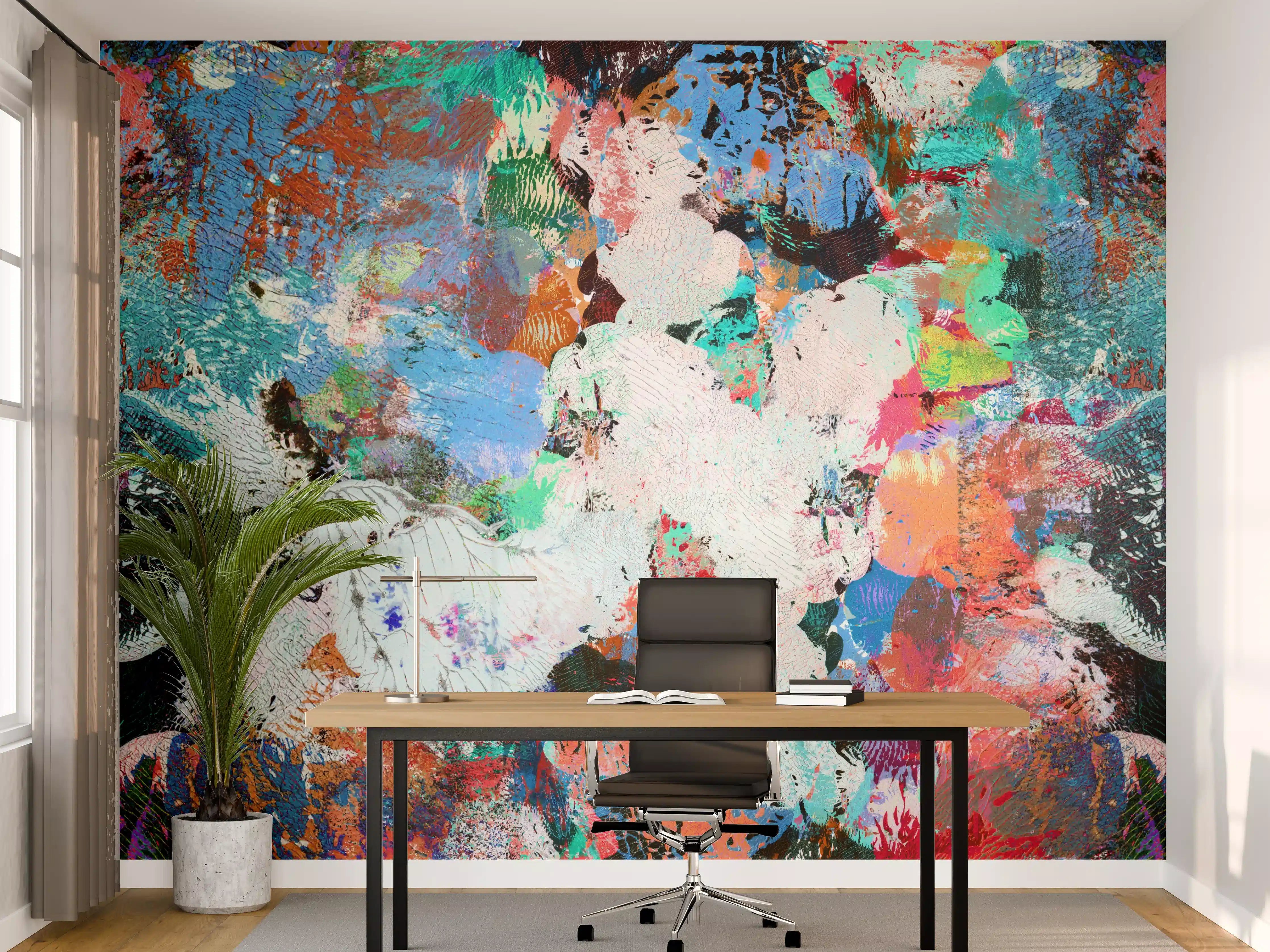 Büro Wandgestaltung - Bunte lebendige Kunst