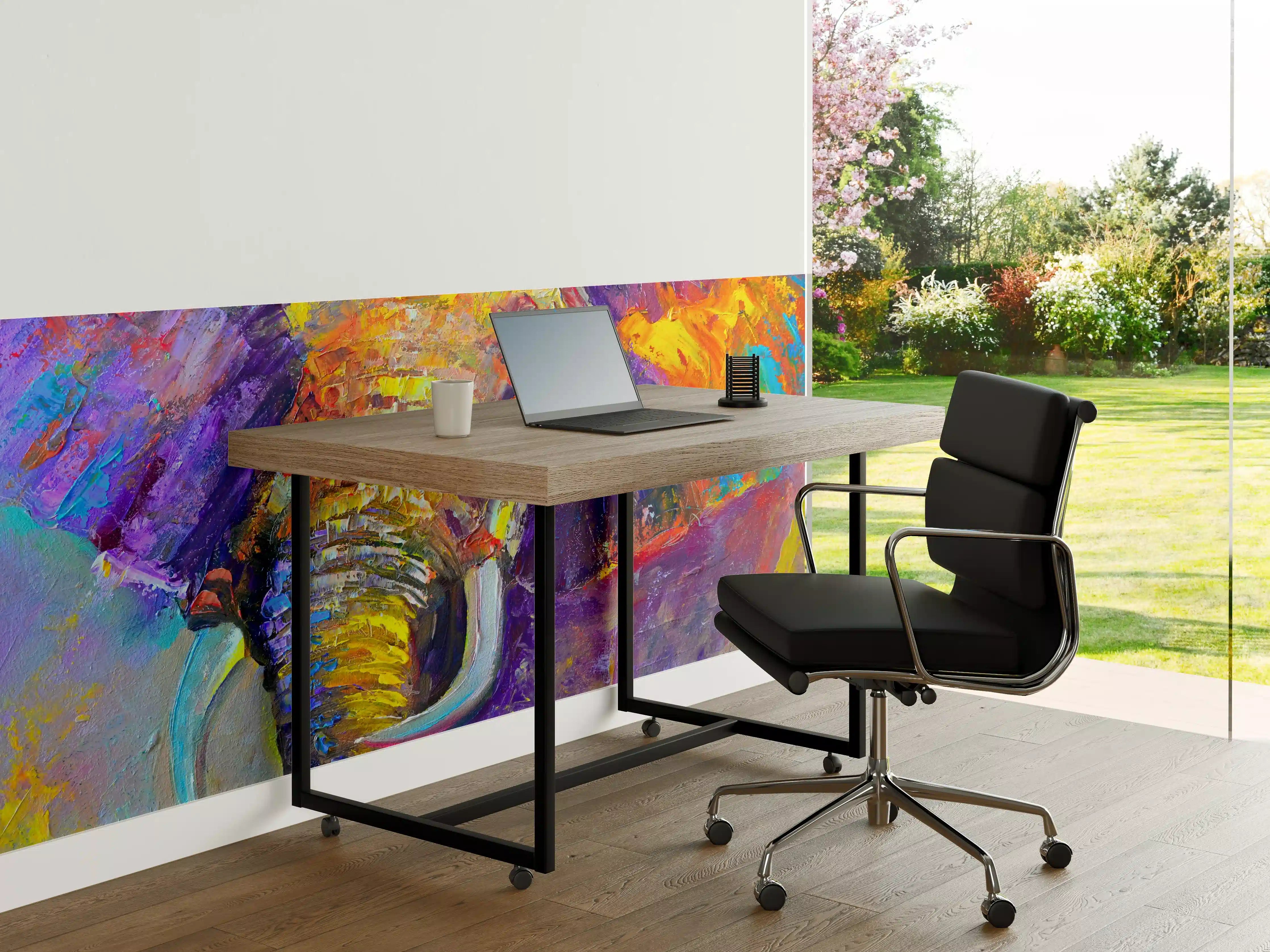 Büro Wandgestaltung - Bunter Elefant - Ölgemälde