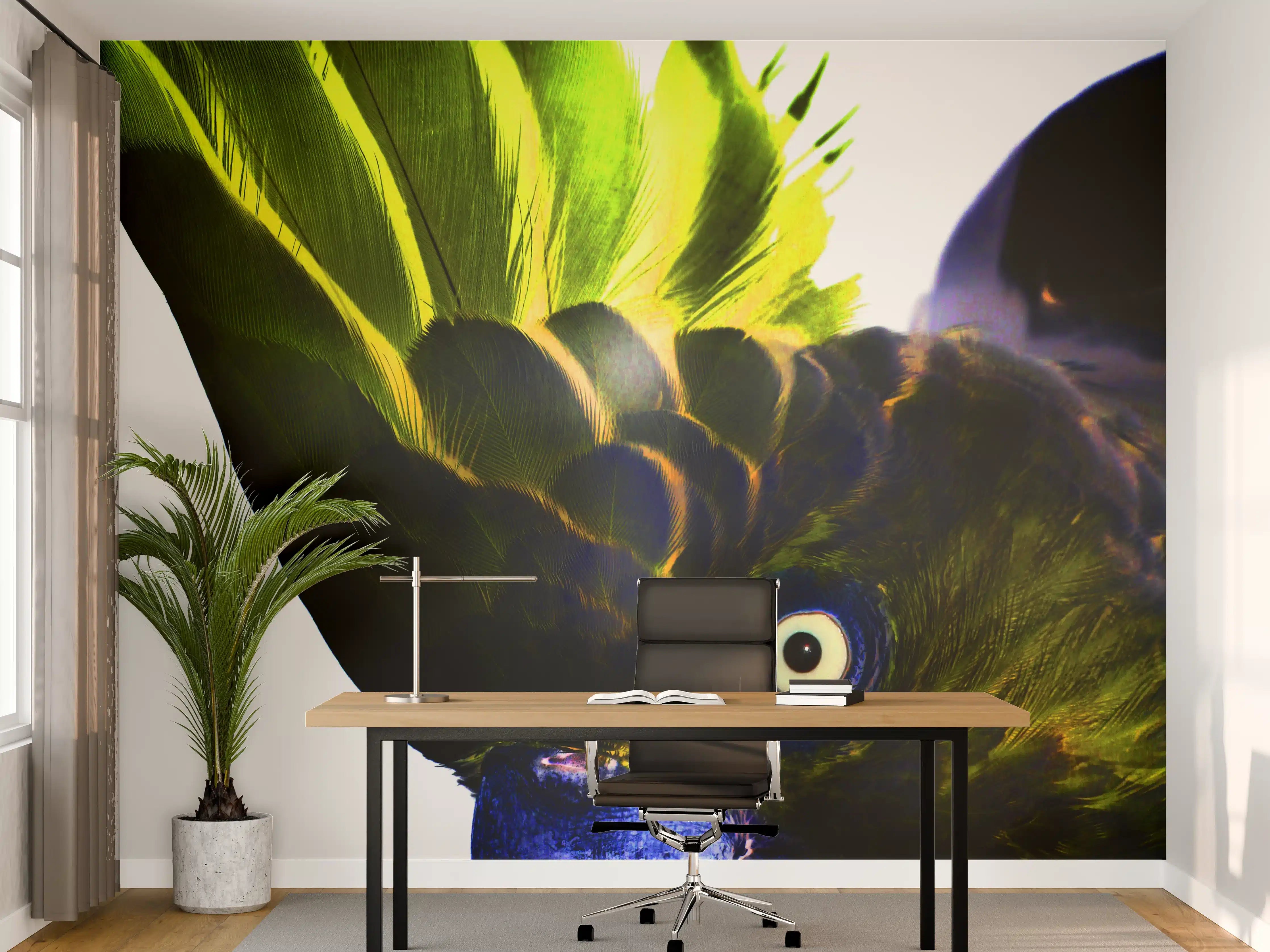Büro Wandgestaltung - Bunter Papagei Nahaufnahme