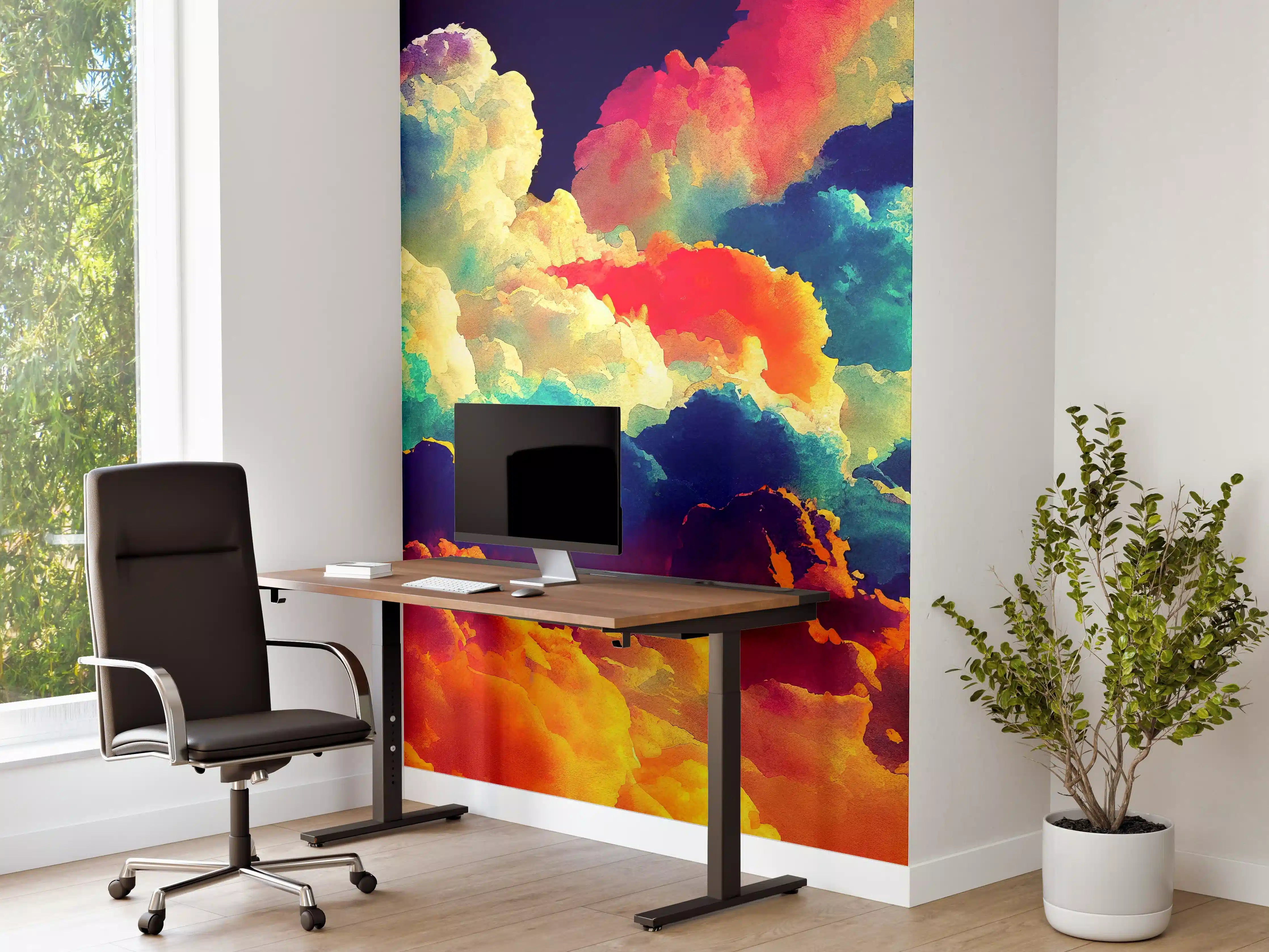 Büro Wandgestaltung - Bunter Wolkenhimmel