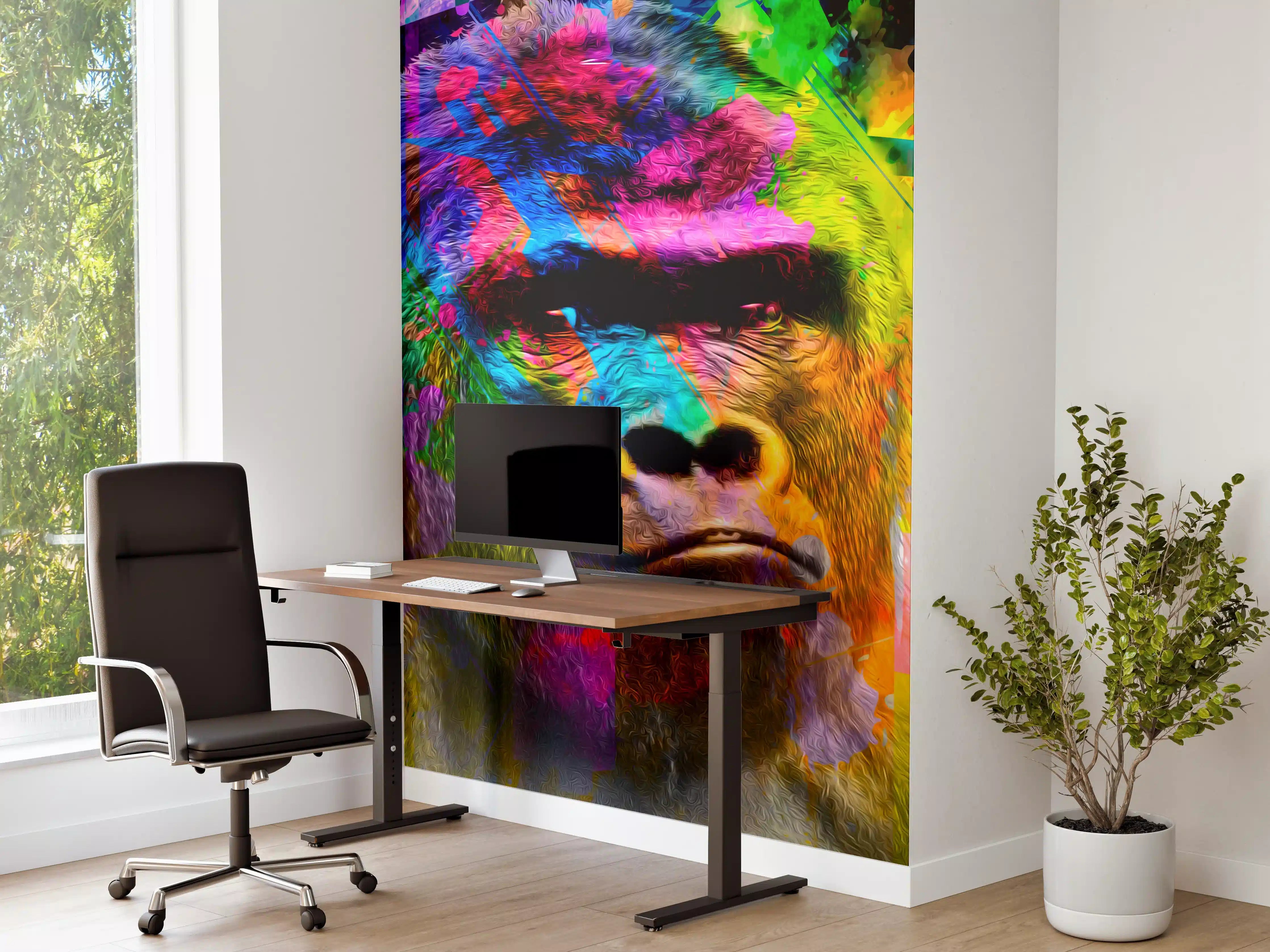 Büro Wandgestaltung - Bunter abstrakter Gorillakopf