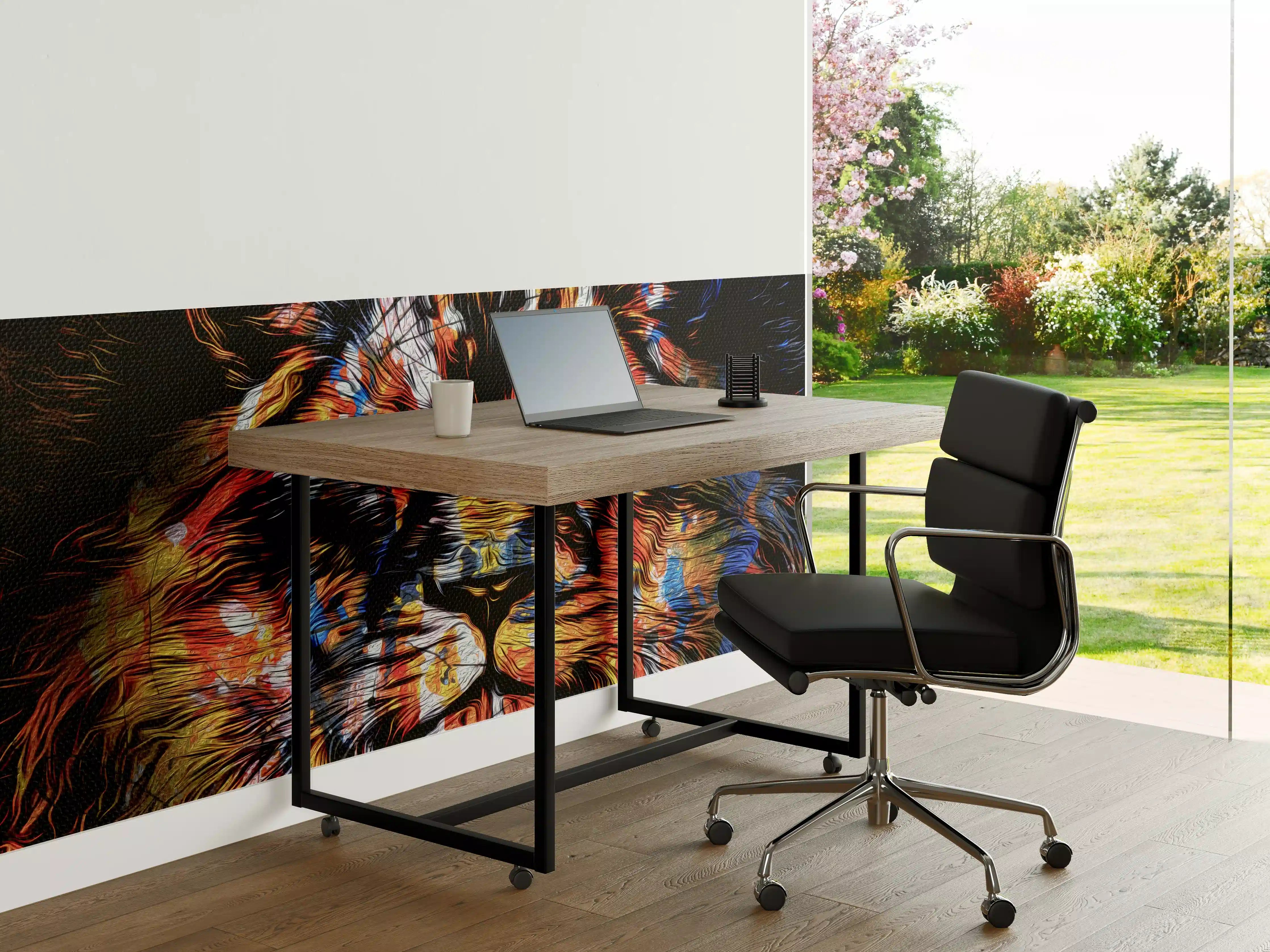 Büro Wandgestaltung - Bunter mächtiger Löwenkopf