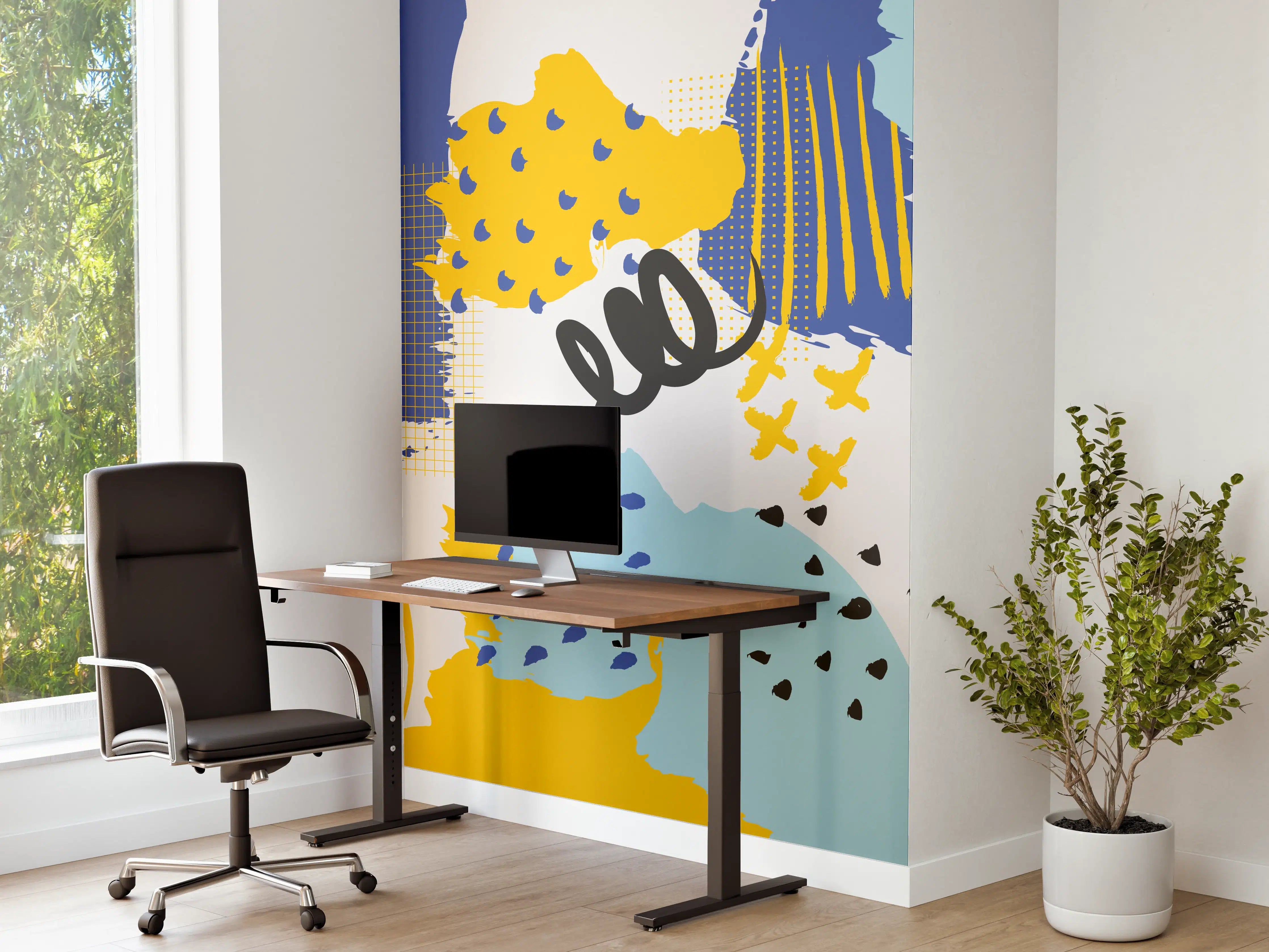 Büro Wandgestaltung - Buntes Abstrakt-Muster Design