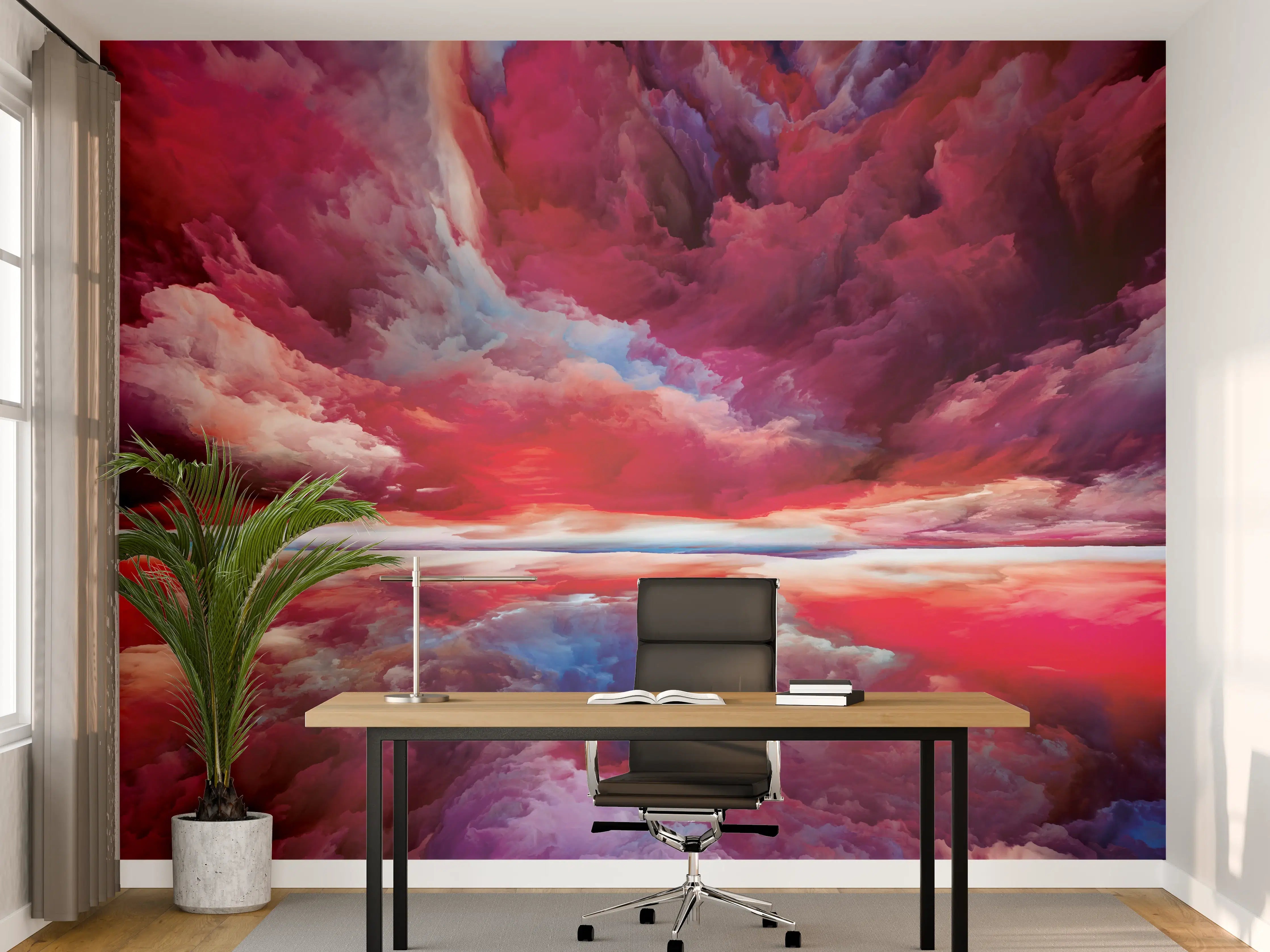 Büro Wandgestaltung - Buntes Abstraktes Himmelspiel