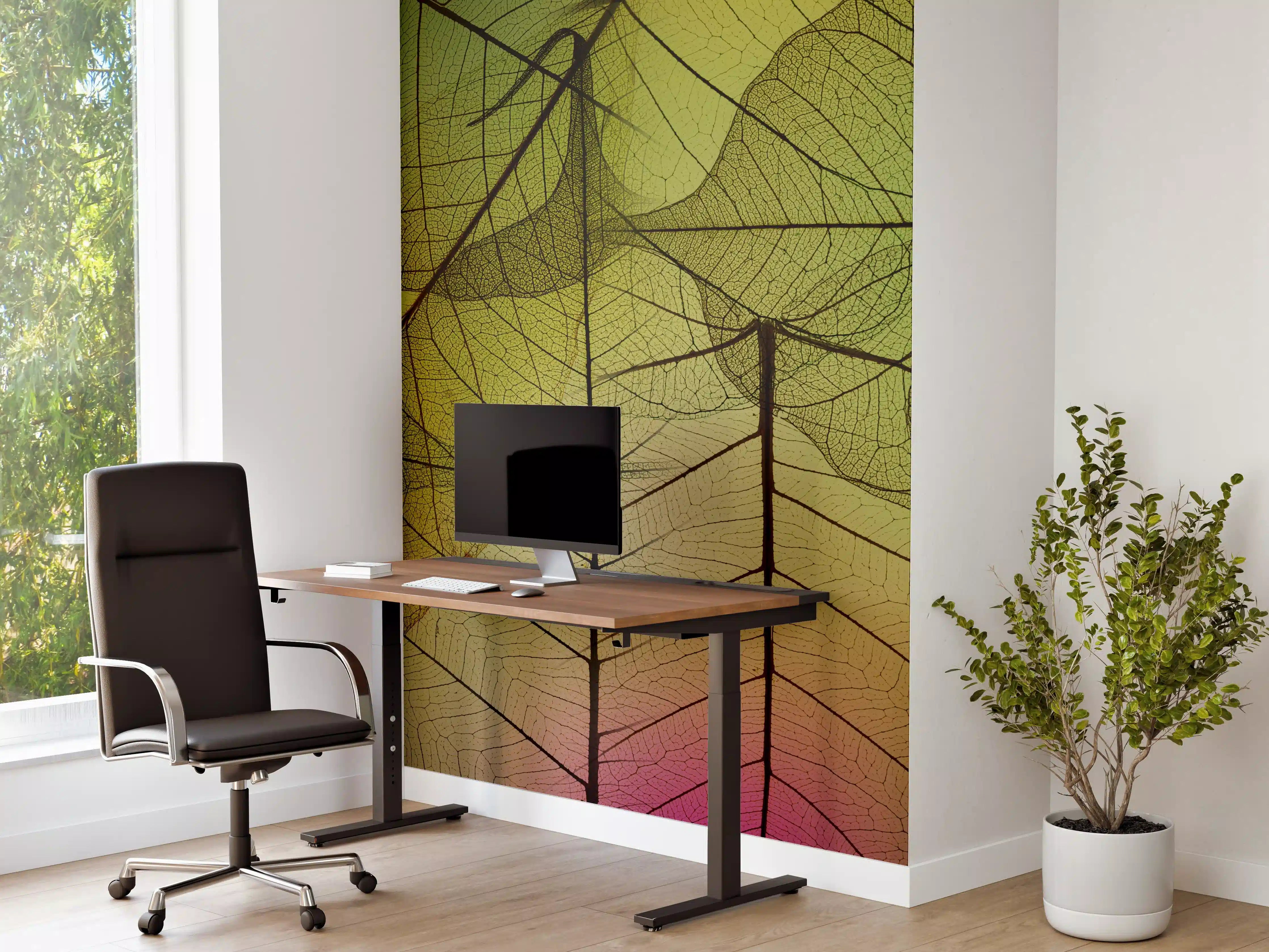 Büro Wandgestaltung - Buntes Blattadern Makrofoto
