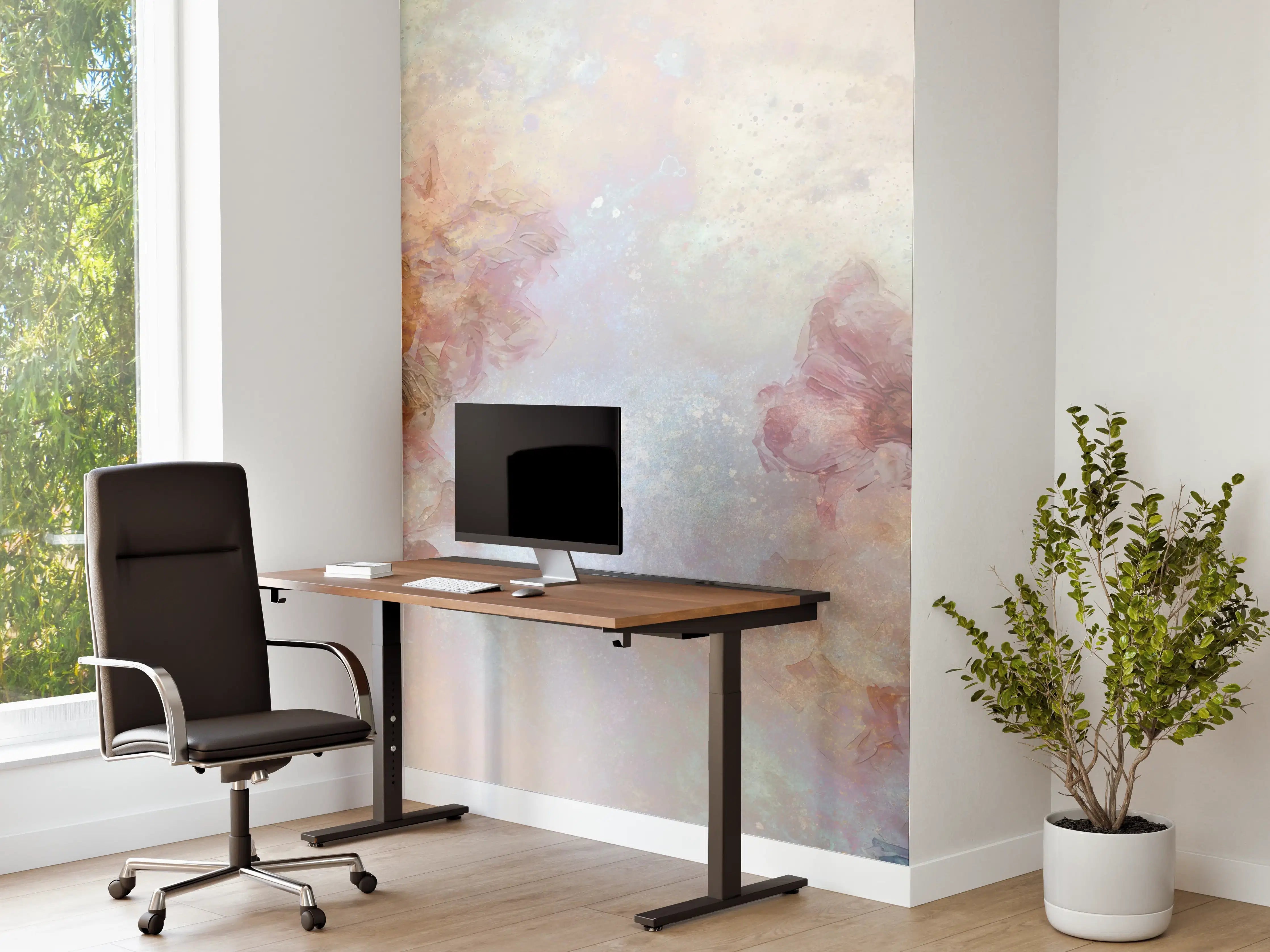 Büro Wandgestaltung - Buntes Blumen Portrait