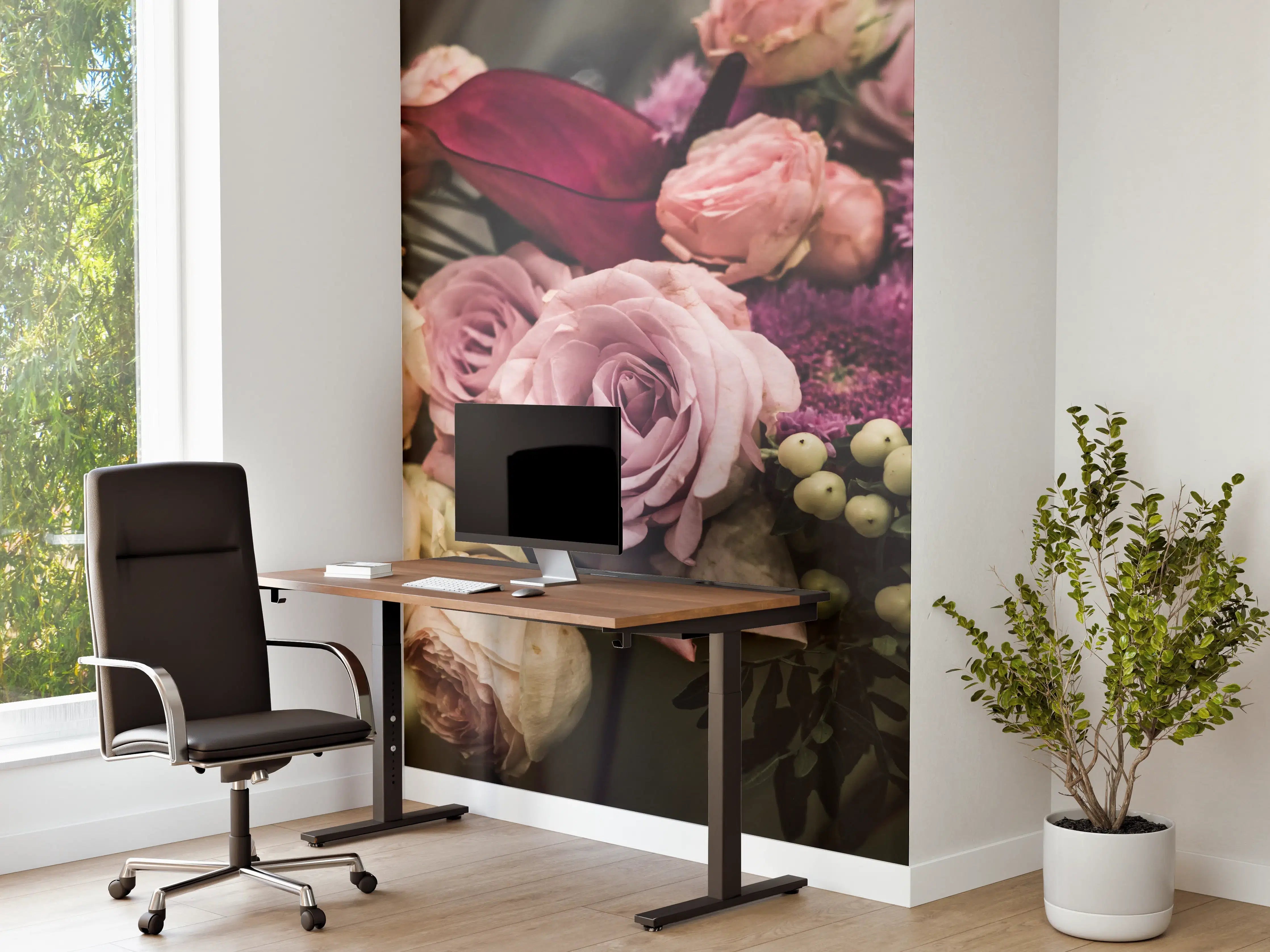 Büro Wandgestaltung - Buntes Blumenbouquet
