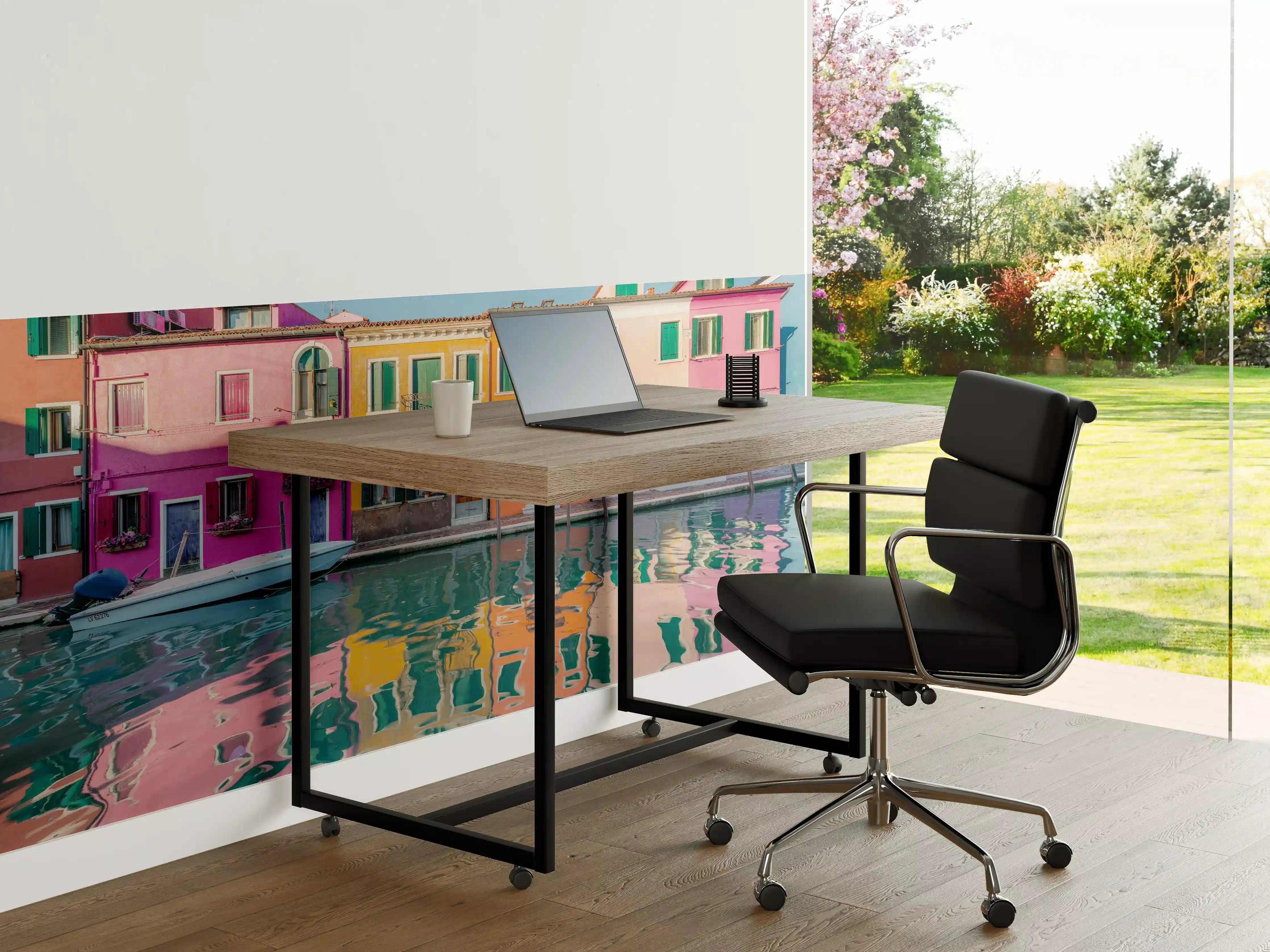 Büro Wandgestaltung - Buntes Burano Venedig Kanal