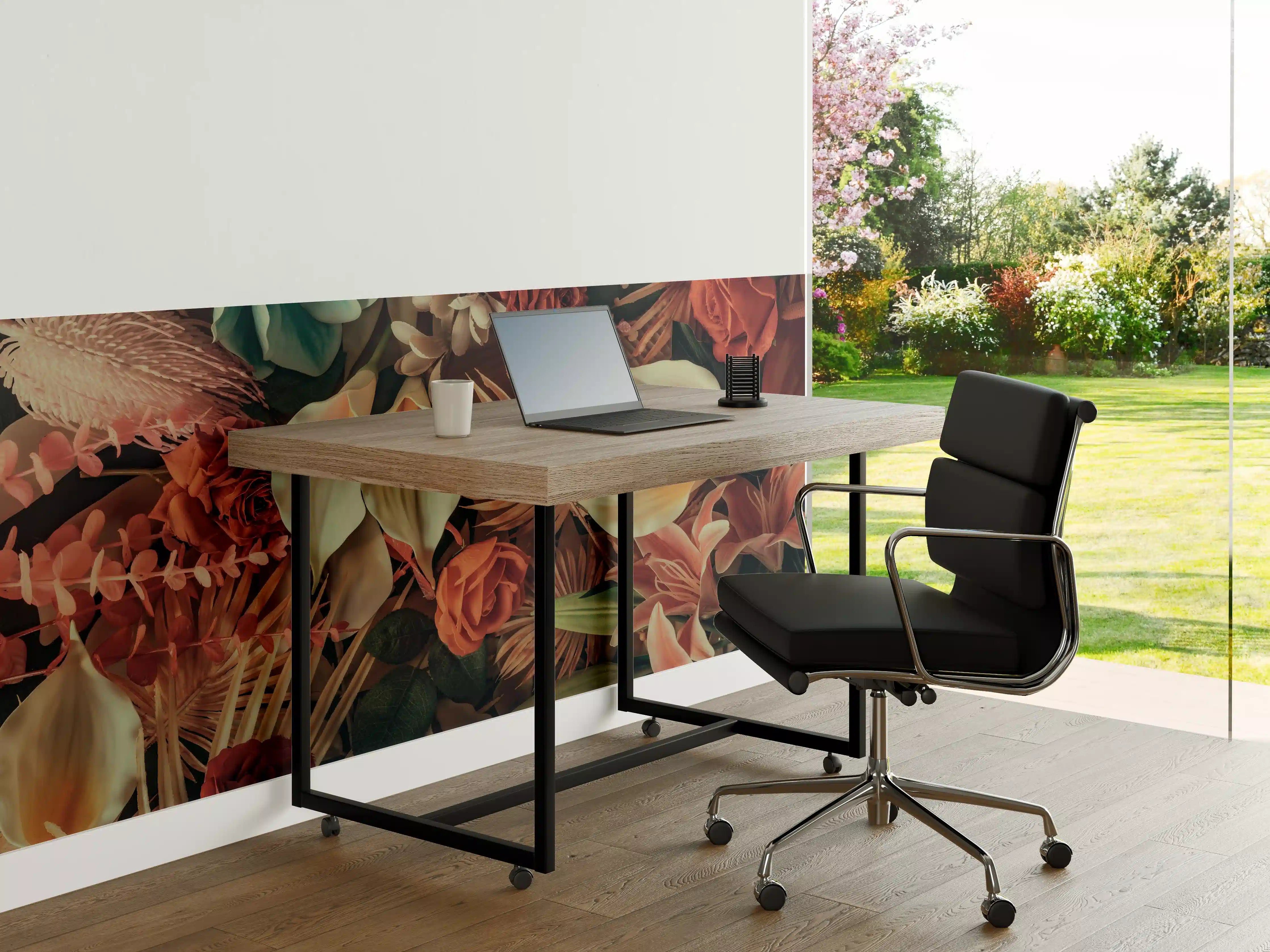 Büro Wandgestaltung - Buntes Frühlingsblumen Muster