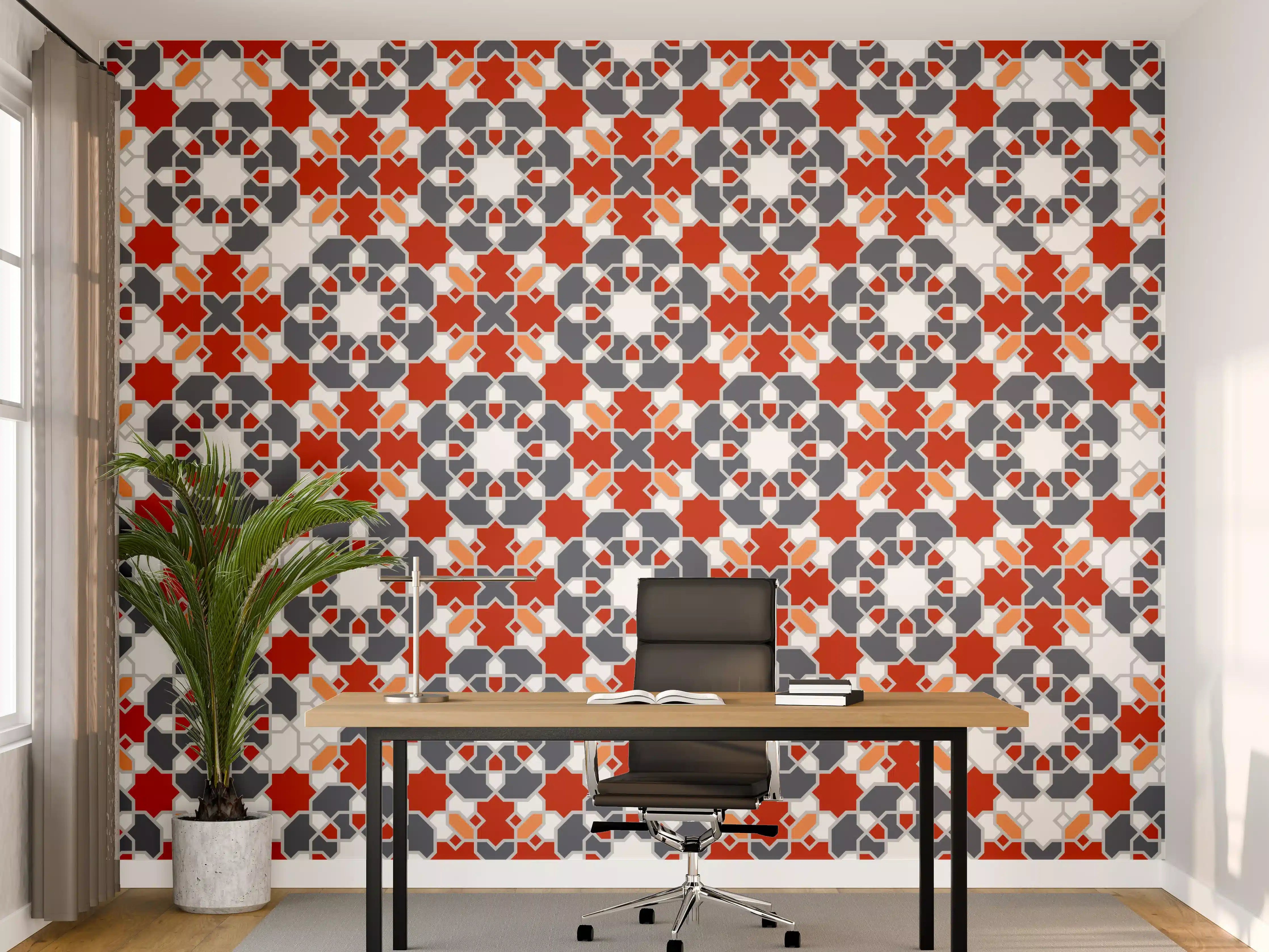 Büro Wandgestaltung - Buntes Geometrie-Muster