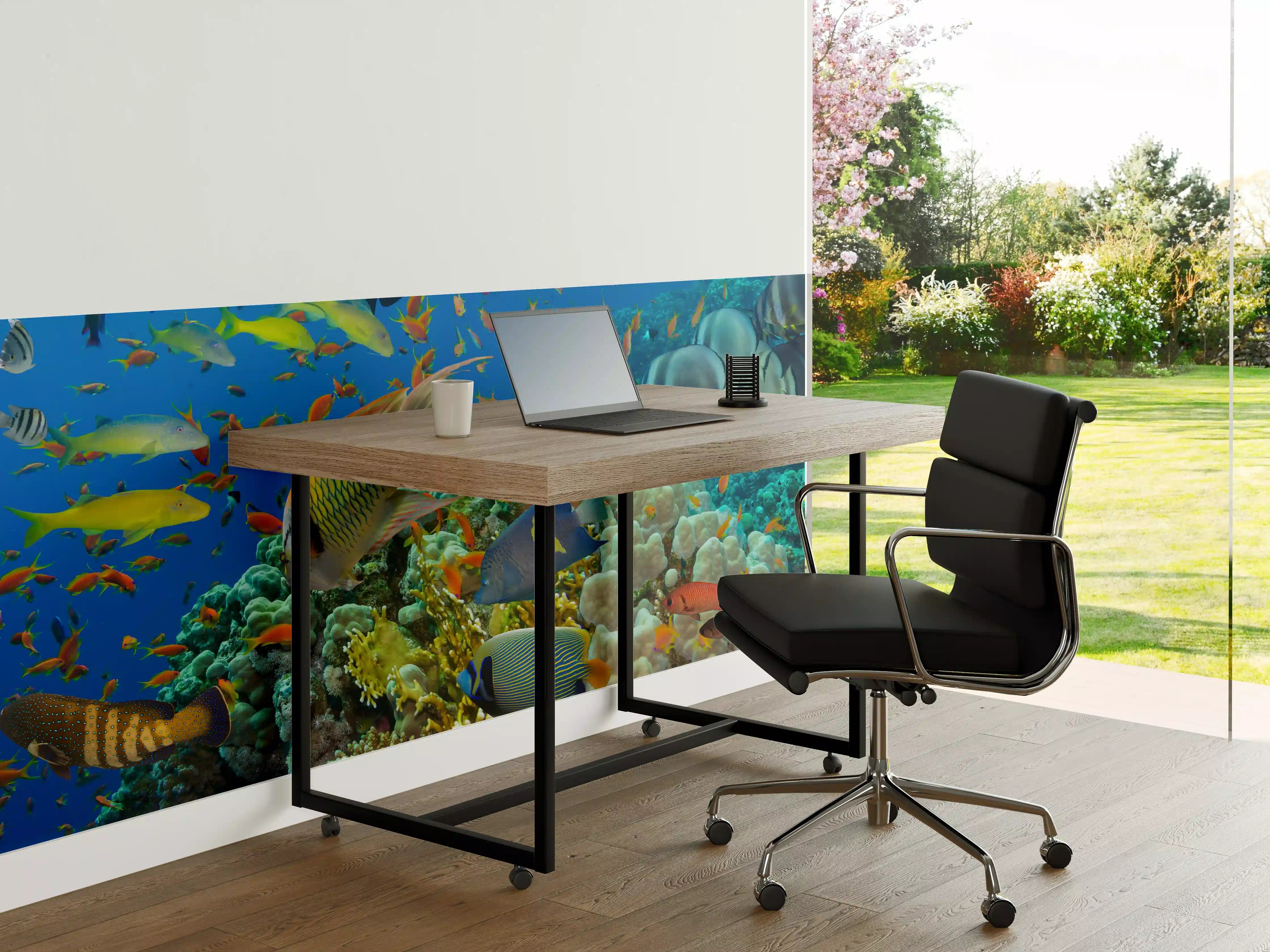 Büro Wandgestaltung - Buntes Korallenriff mit Fischen