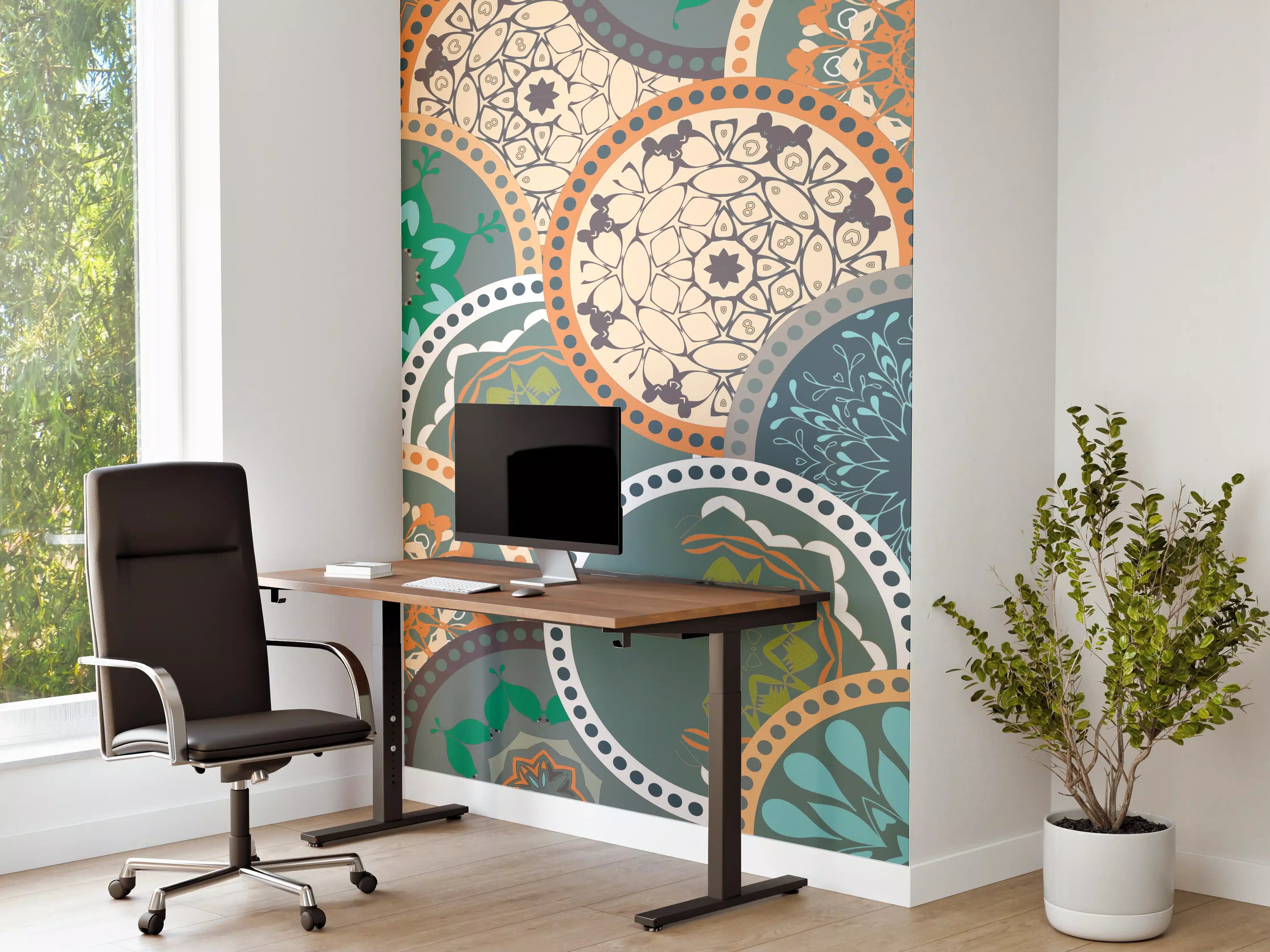 Büro Wandgestaltung - Buntes Muster Mandala Design