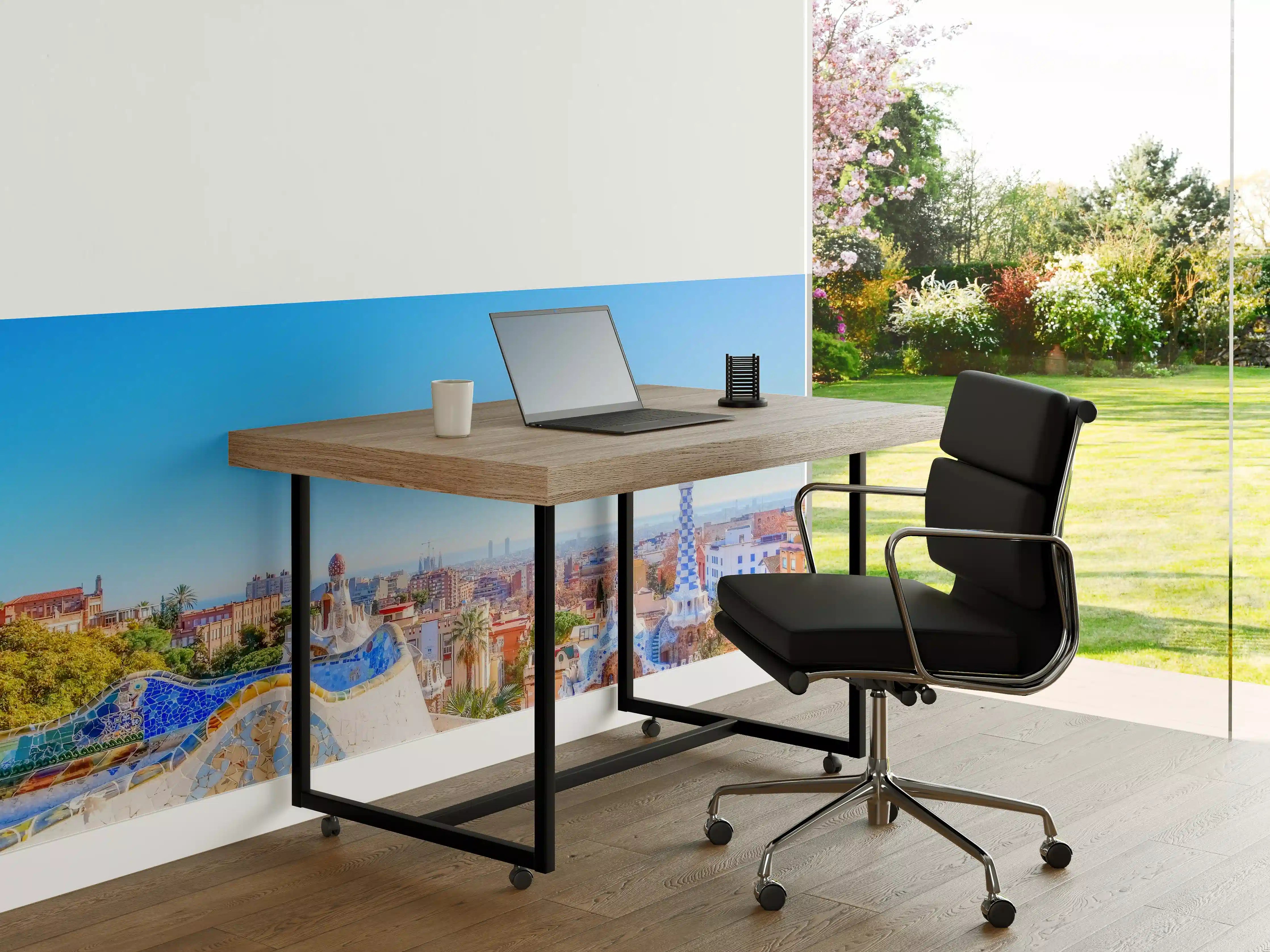 Büro Wandgestaltung - Buntes Stadtpanorama mit berühmter Architektur