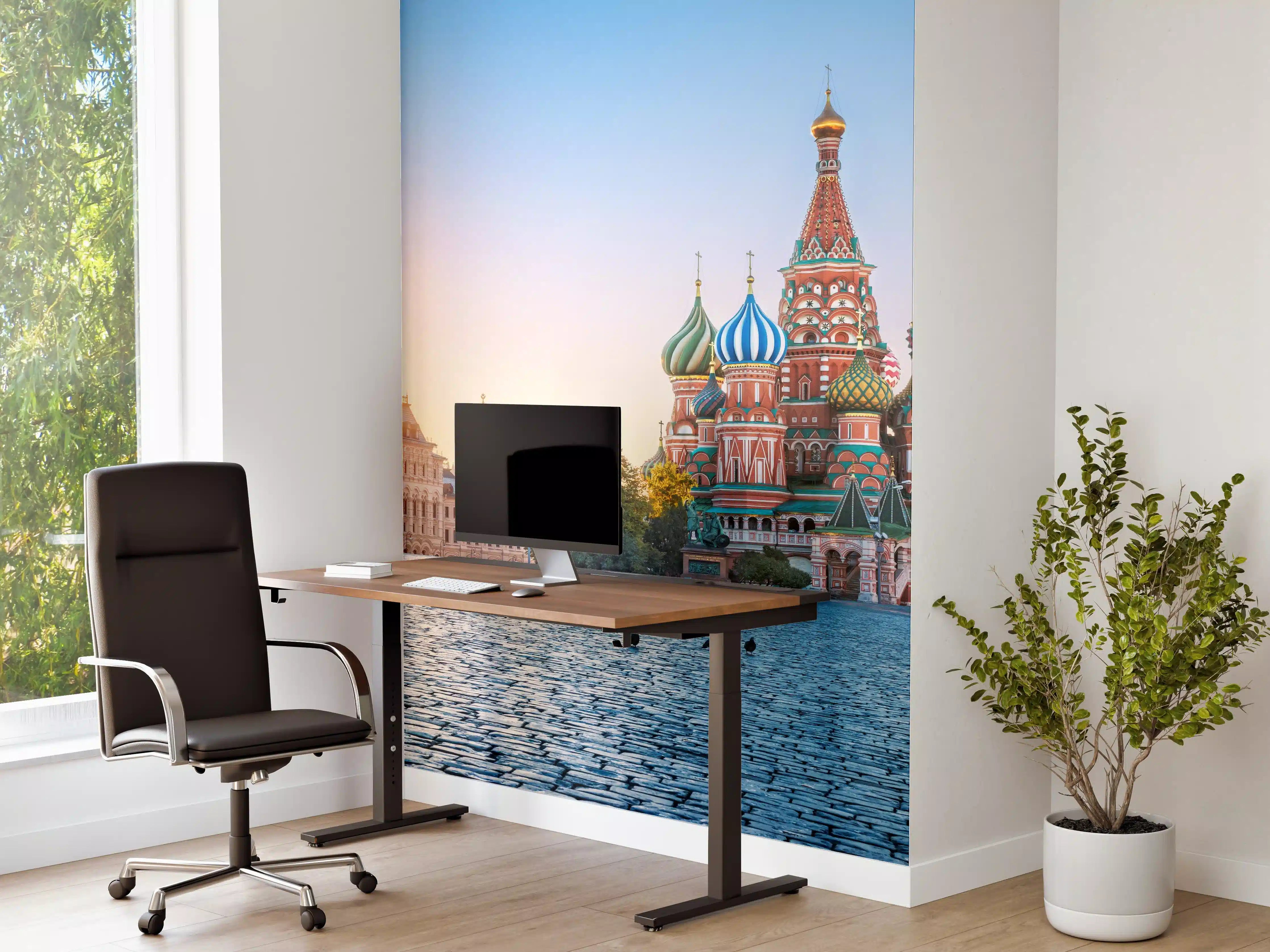 Büro Wandgestaltung - Buntes Wahrzeichen Russlands bei Sonnenaufgang