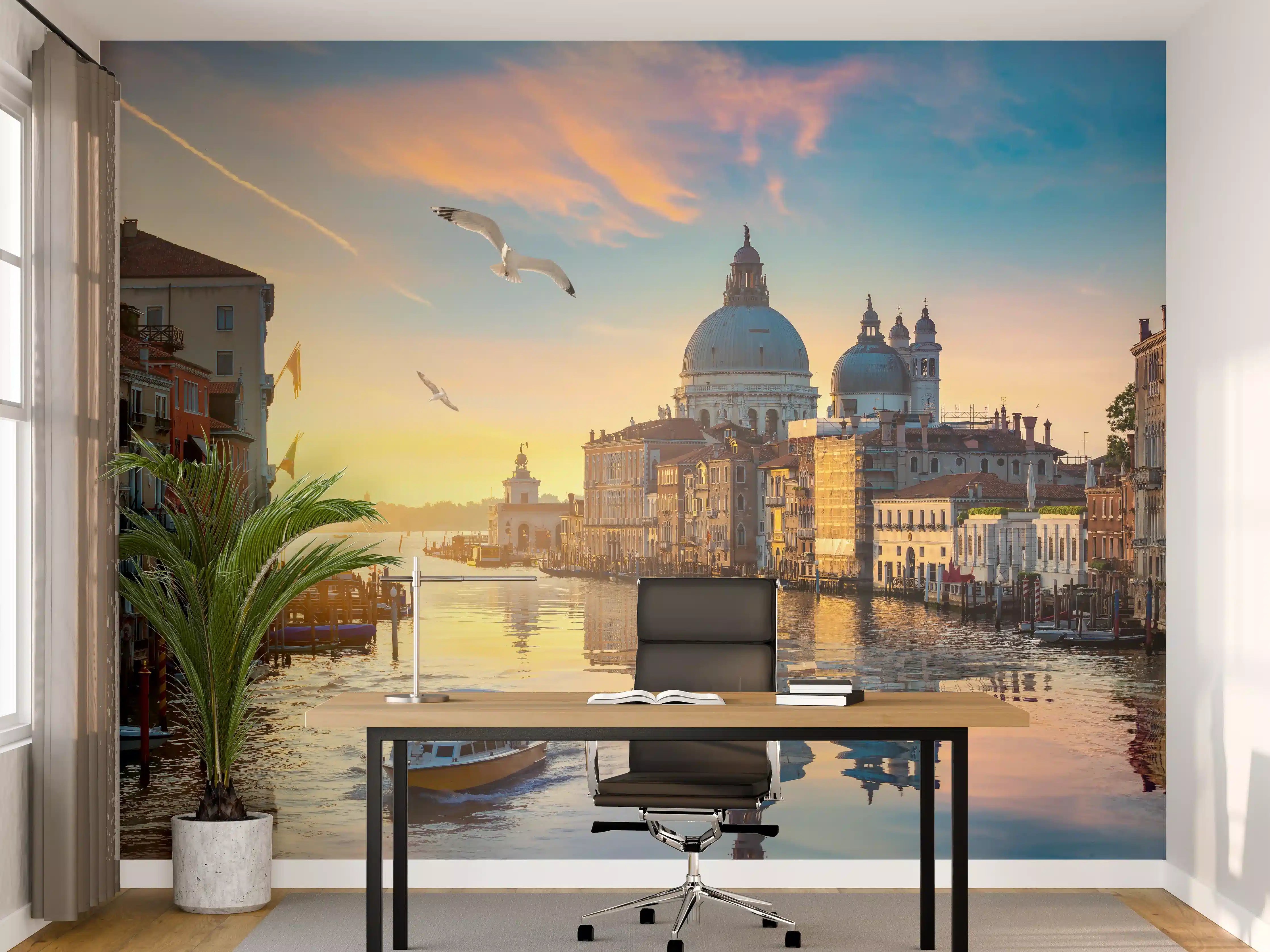 Büro Wandgestaltung - Canal Grande bei Abendlicht