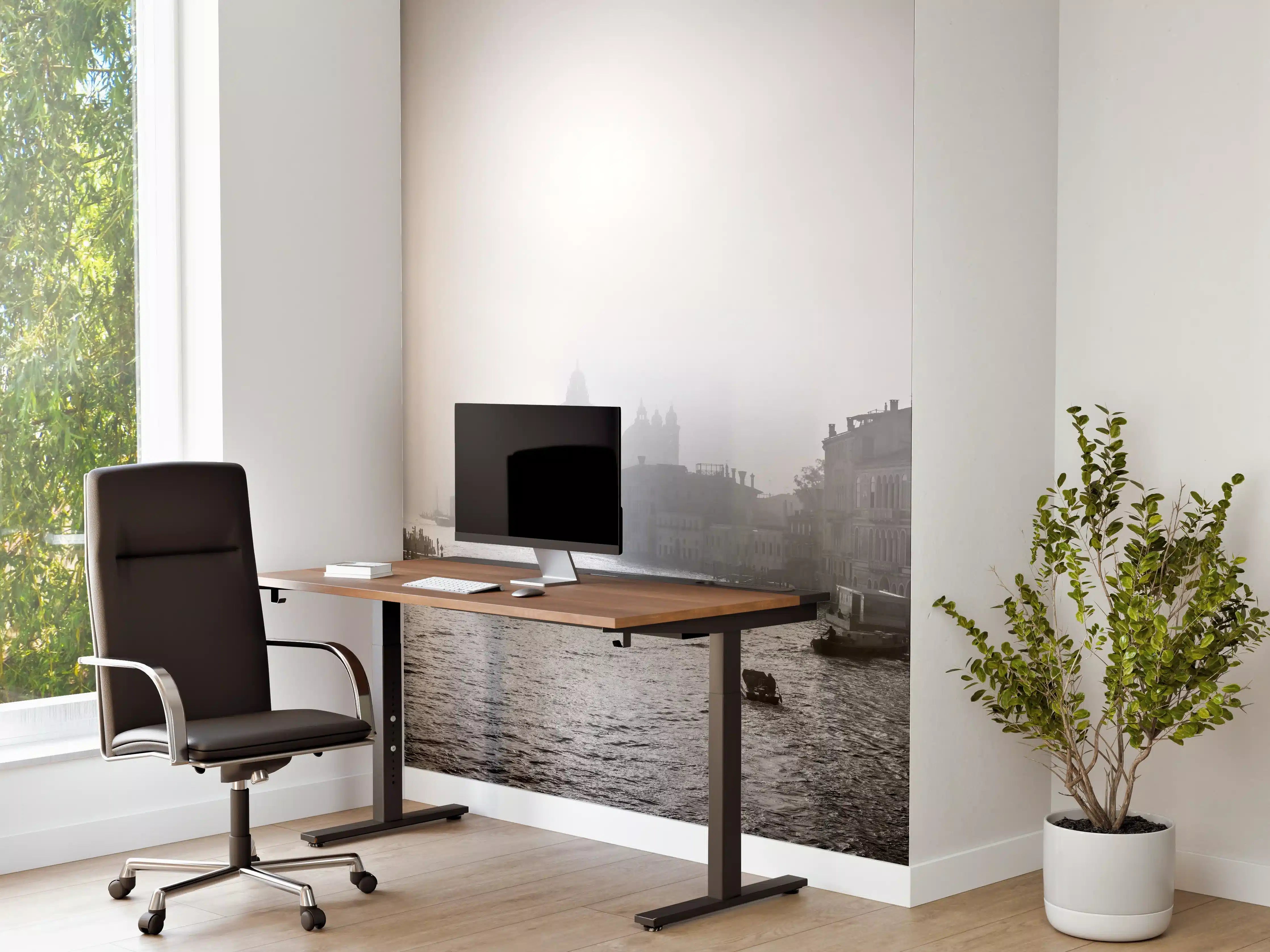 Büro Wandgestaltung - Canal Grande in Schwarz-weiß