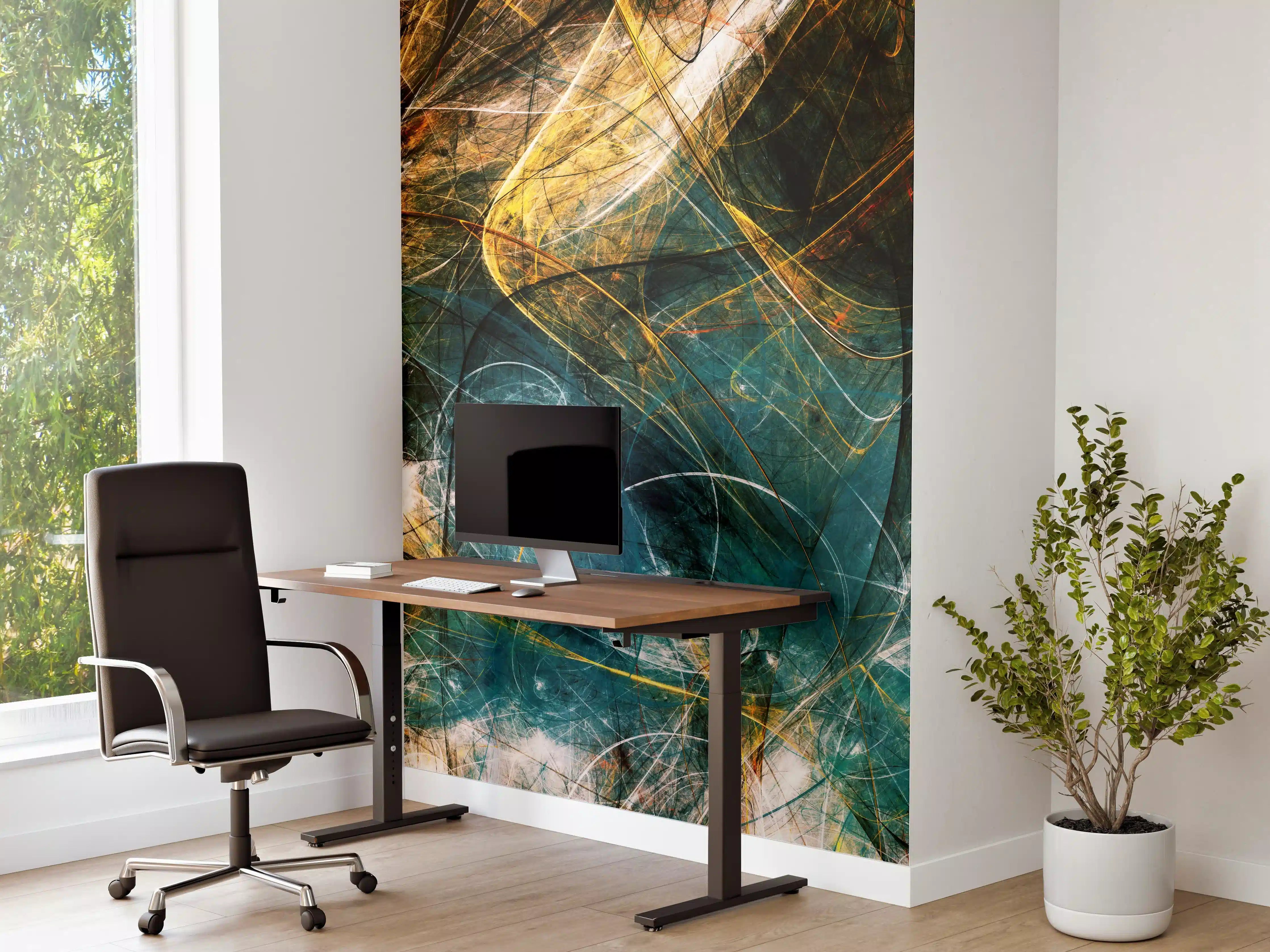 Büro Wandgestaltung - Chaotische 3D- Illustration