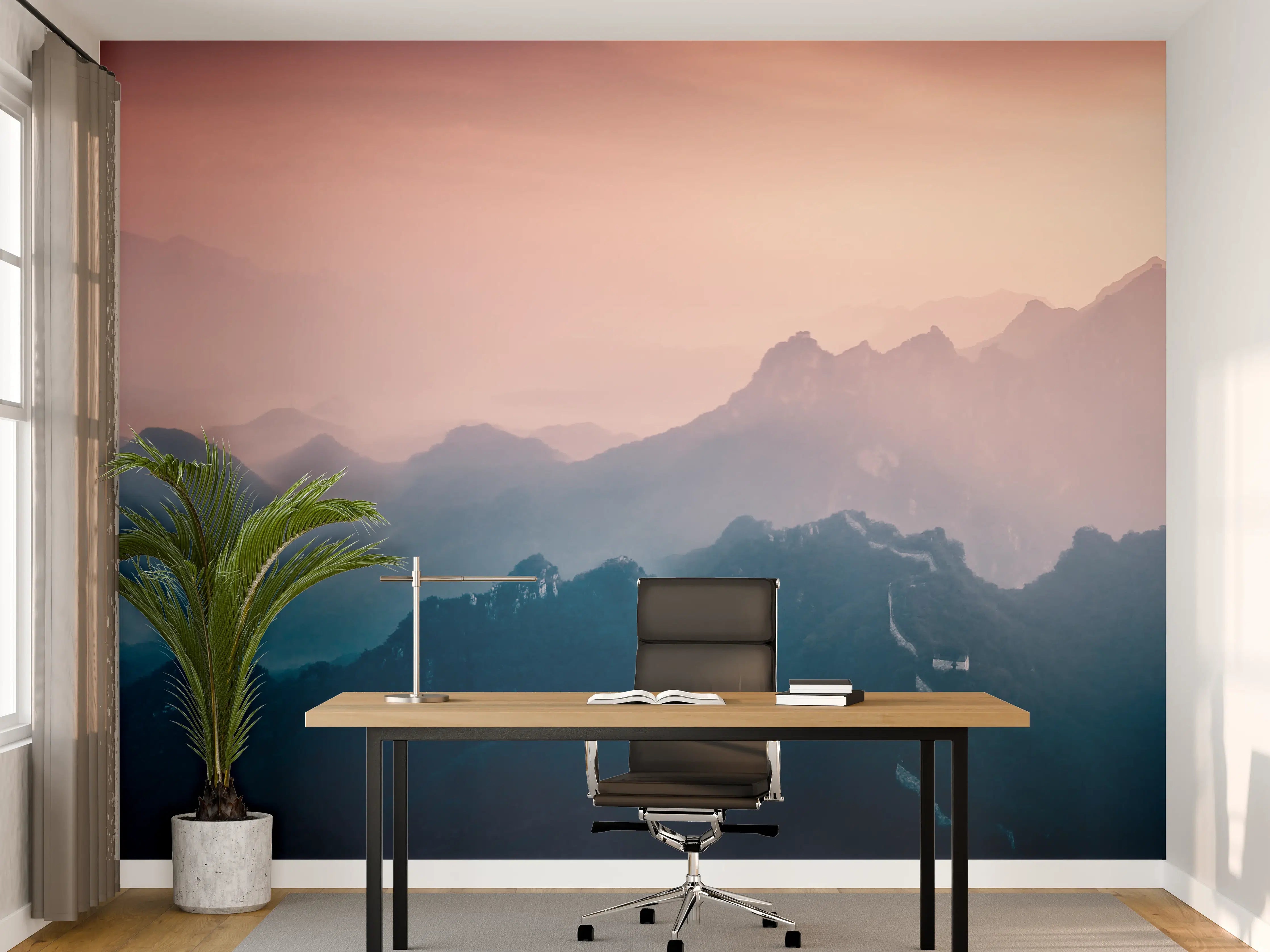 Büro Wandgestaltung - Chinesiche Mauer bei Sonnenuntergang