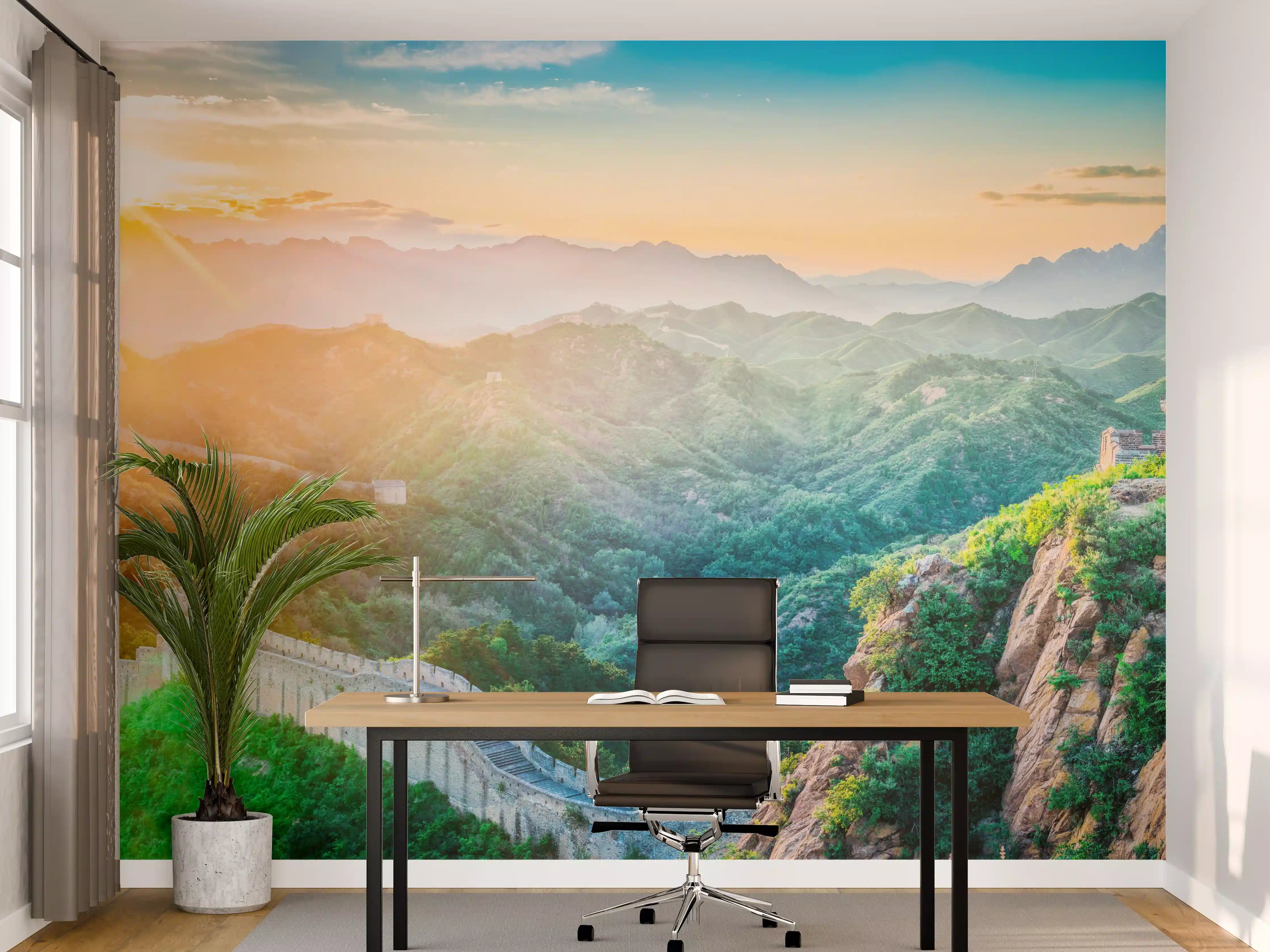 Büro Wandgestaltung - Chinesische Mauer Panorama Sonnenaufgang