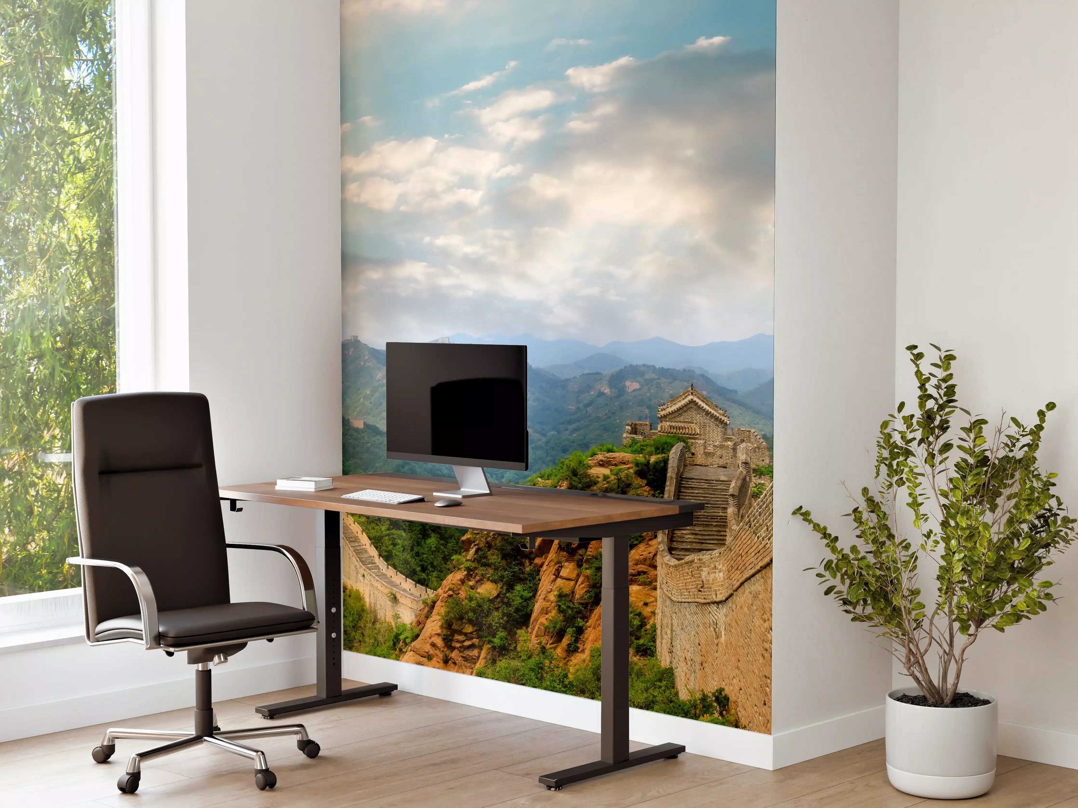 Büro Wandgestaltung - Chinesische Mauer im Farbenspiel von Himmel und Natur