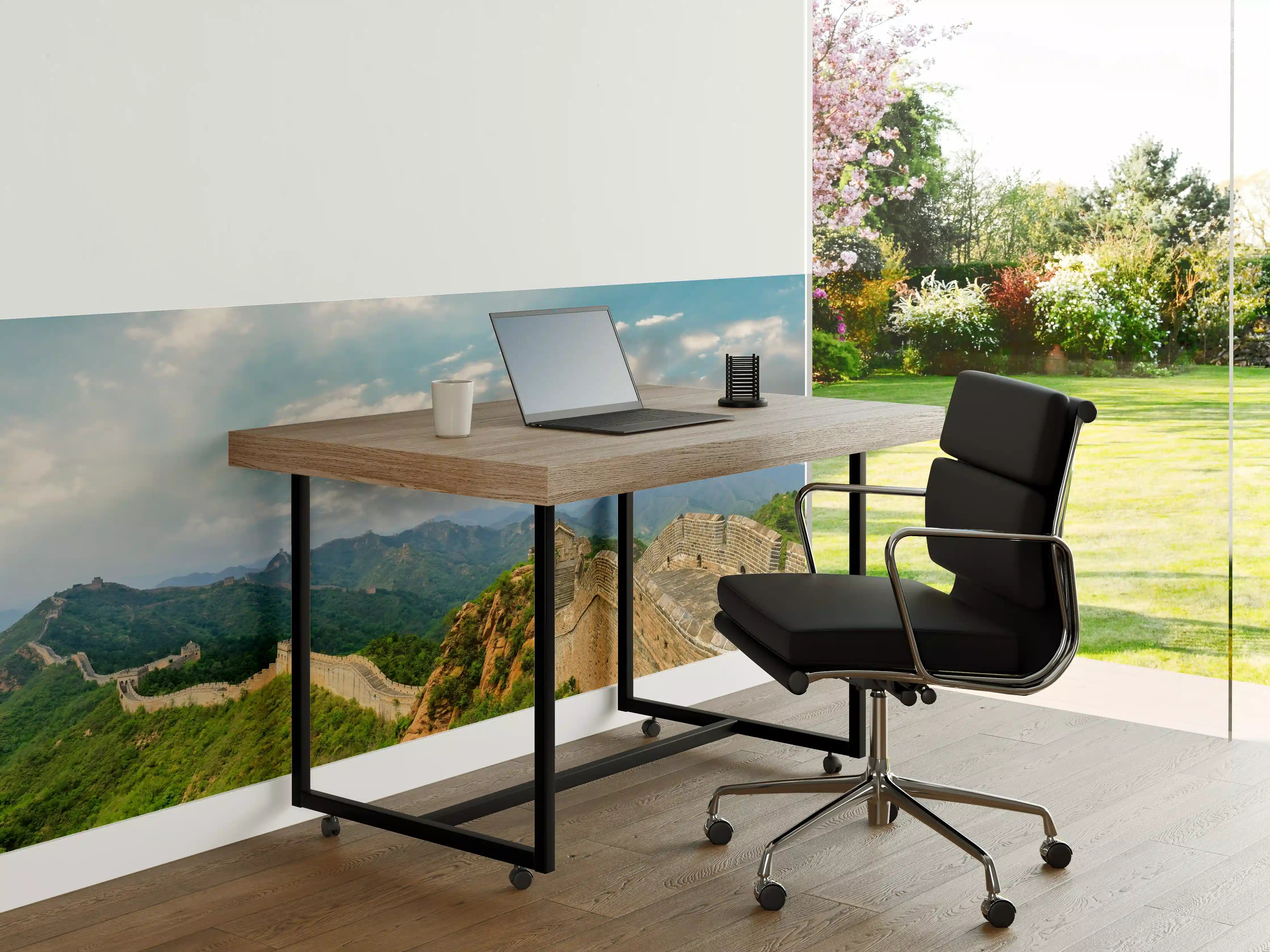 Büro Wandgestaltung - Chinesische Mauer im Farbenspiel von Himmel und Natur