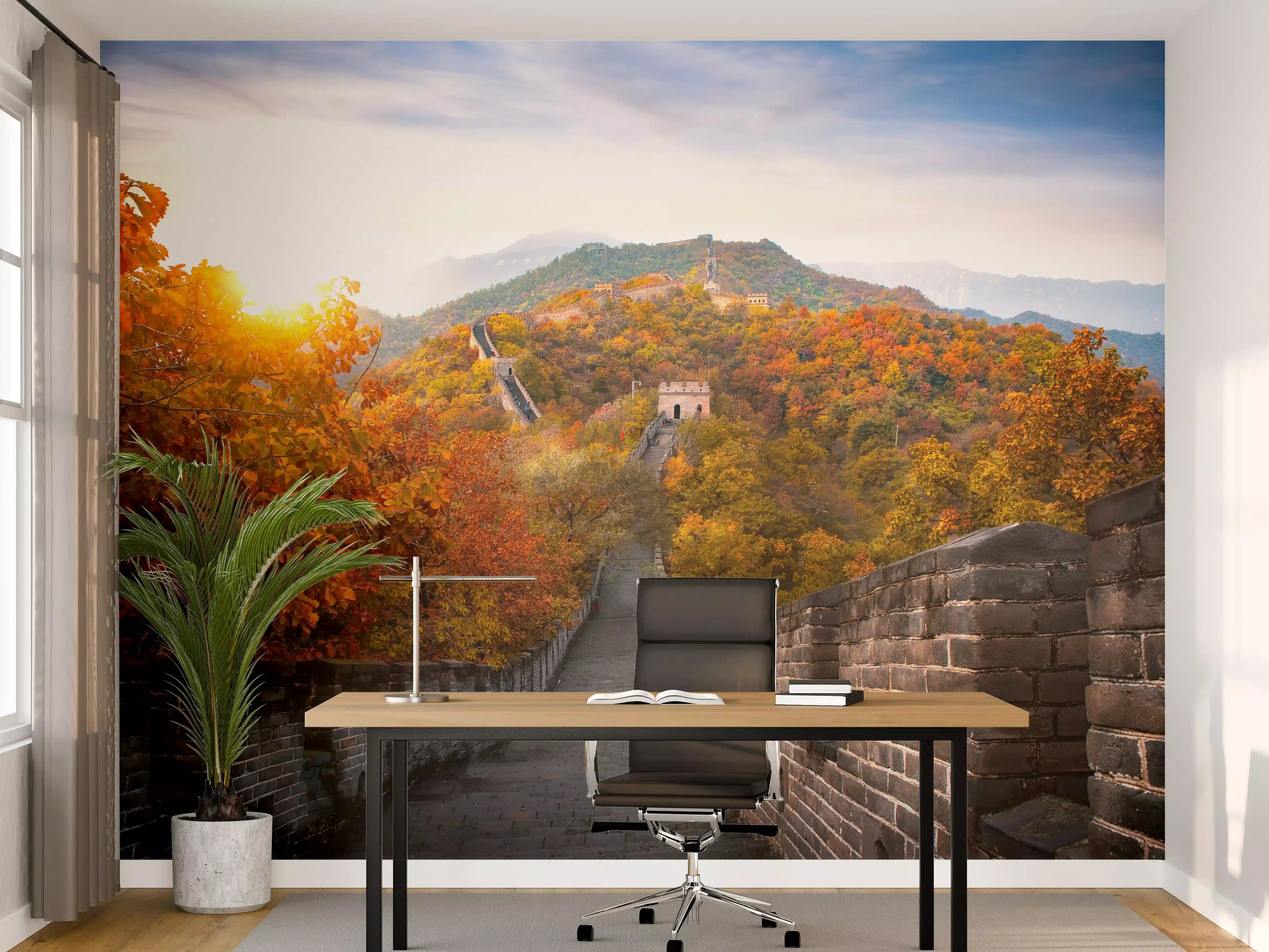 Büro Wandgestaltung - Chinesische Mauer im Herbst
