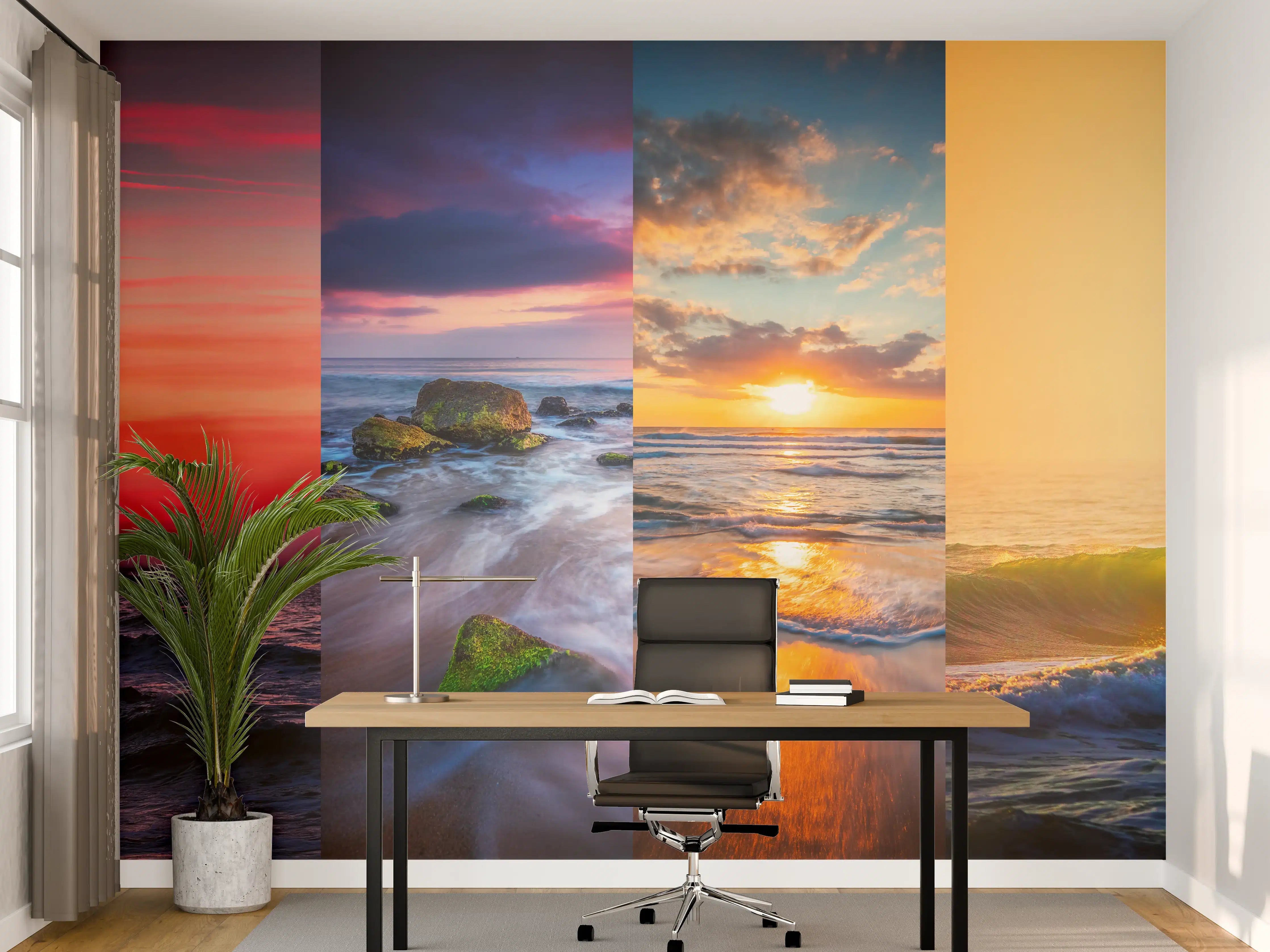 Büro Wandgestaltung - Collage von Sommer Meer und Strand Bilder