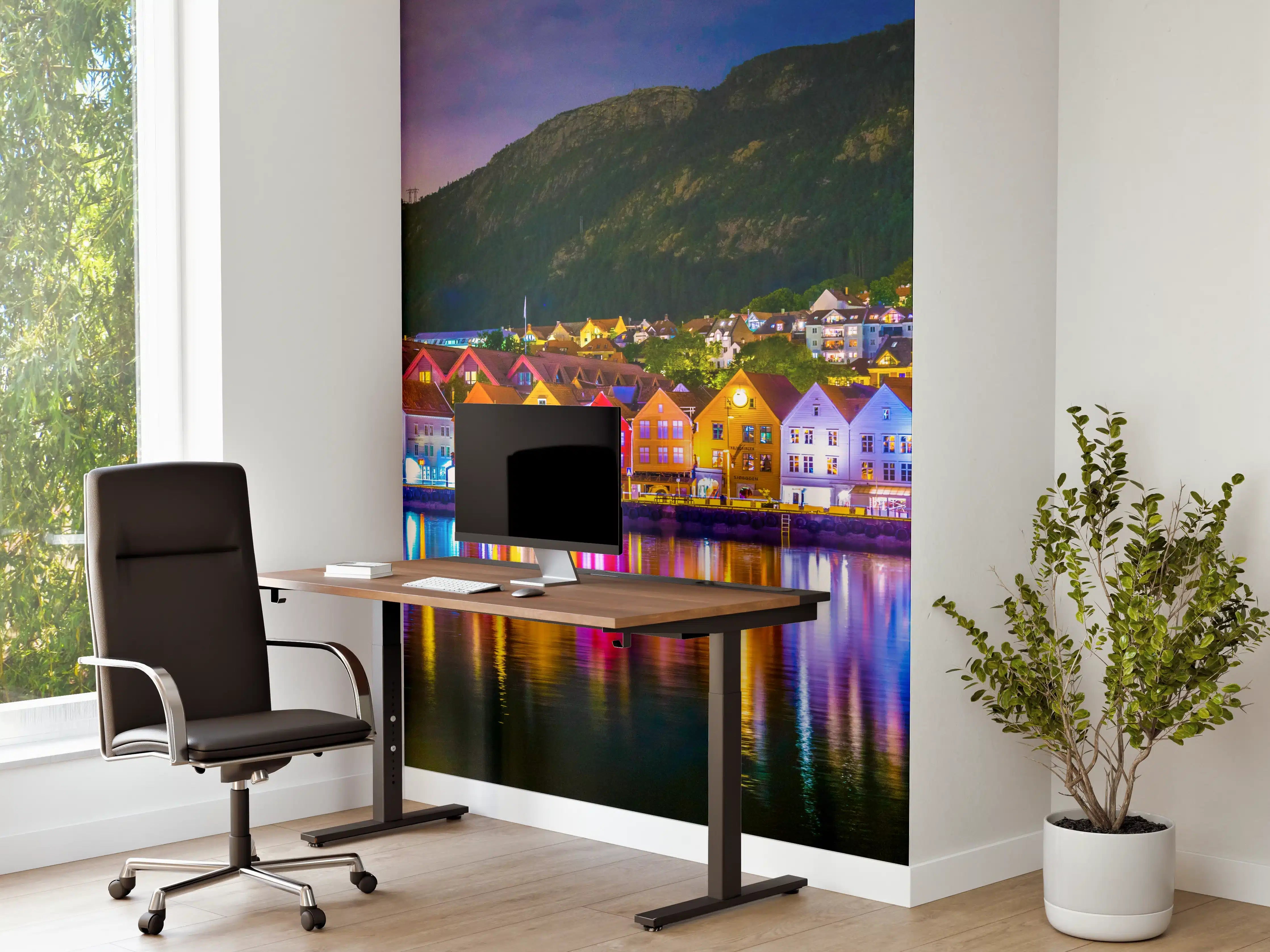 Büro Wandgestaltung - Das historische Holzviertel Bryggen