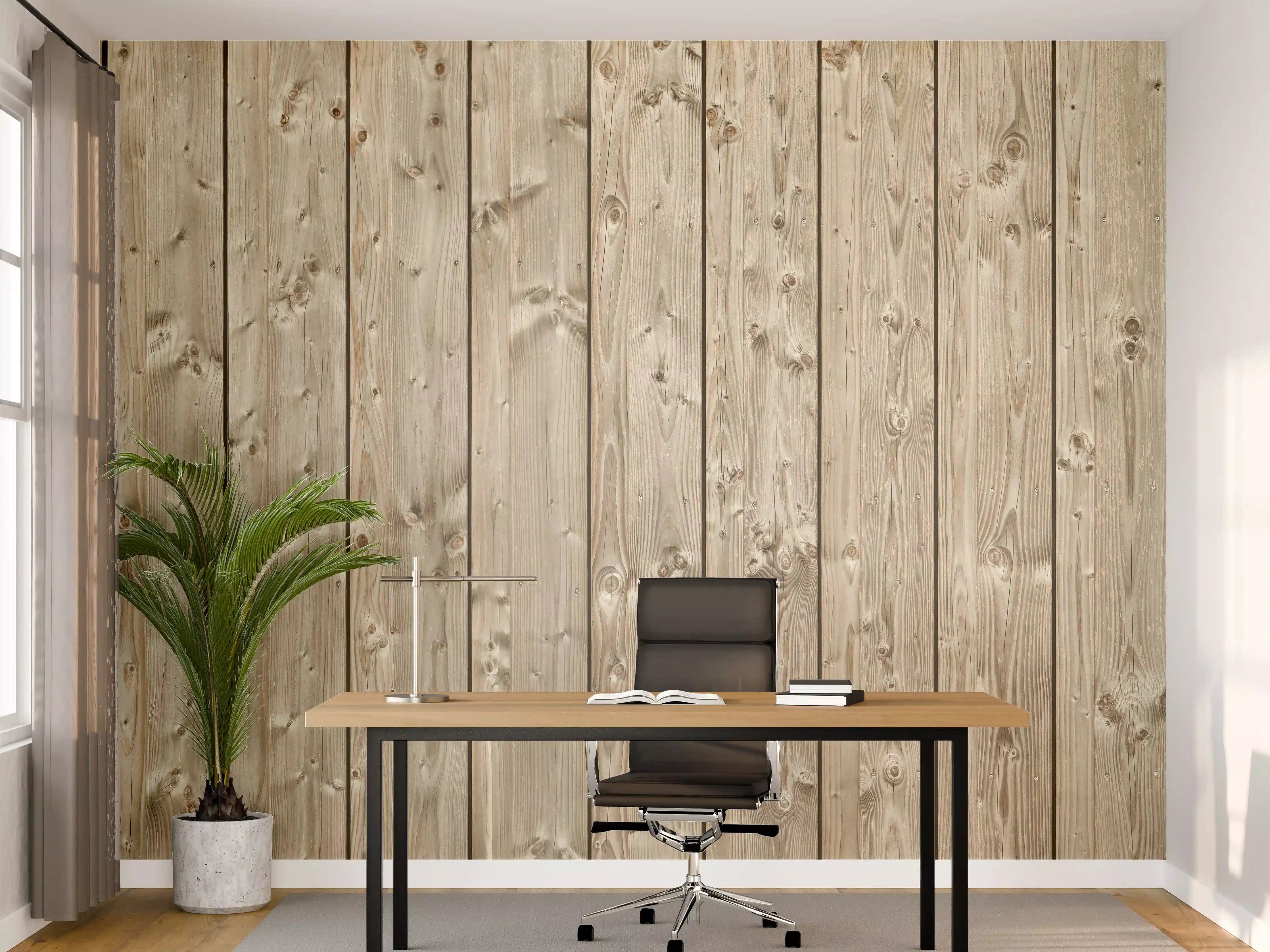 Büro Wandgestaltung - Dekorative Holztextur