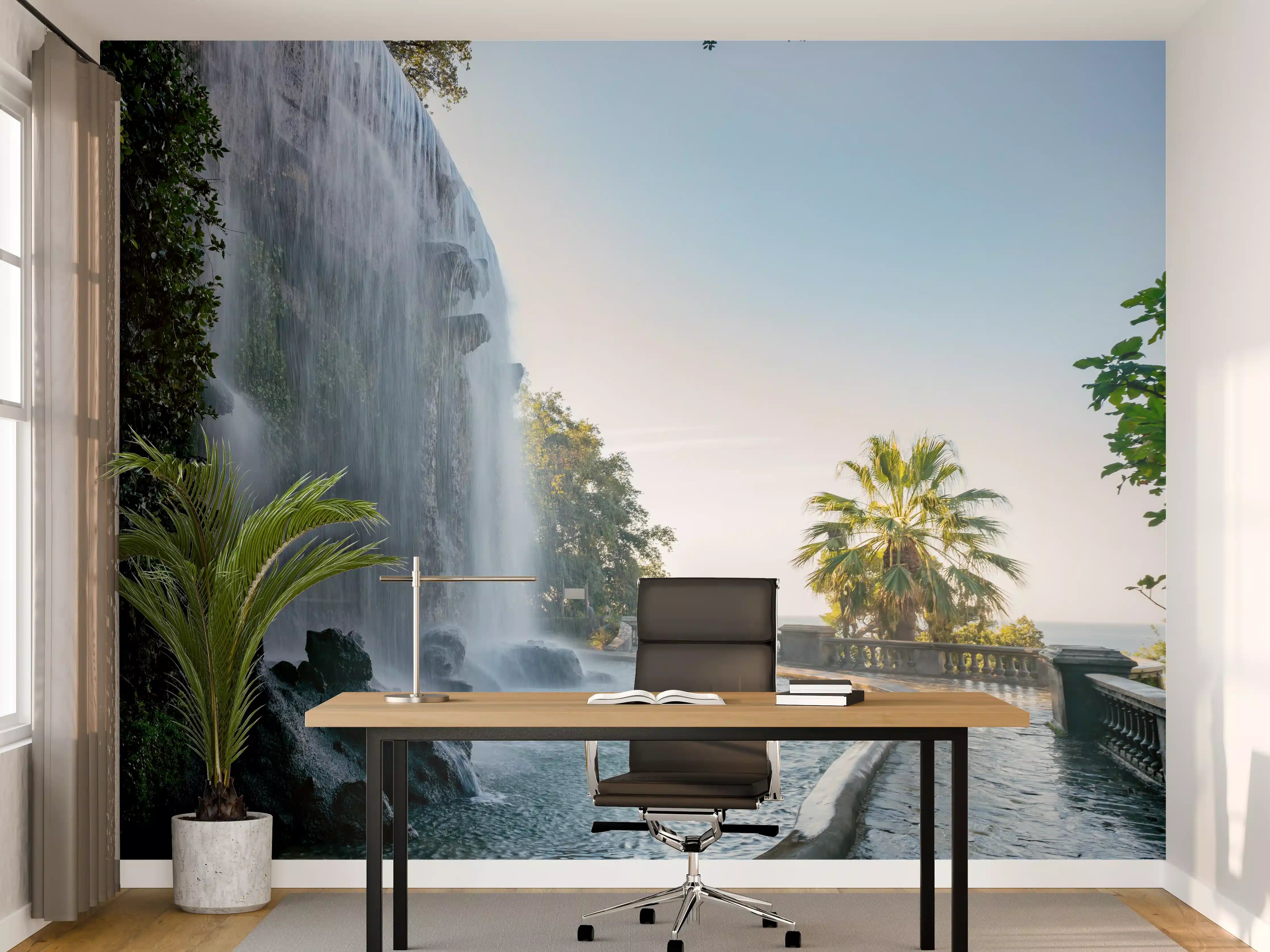 Büro Wandgestaltung - Der Wasserfall Cascade Du Casteu in Castel Hill