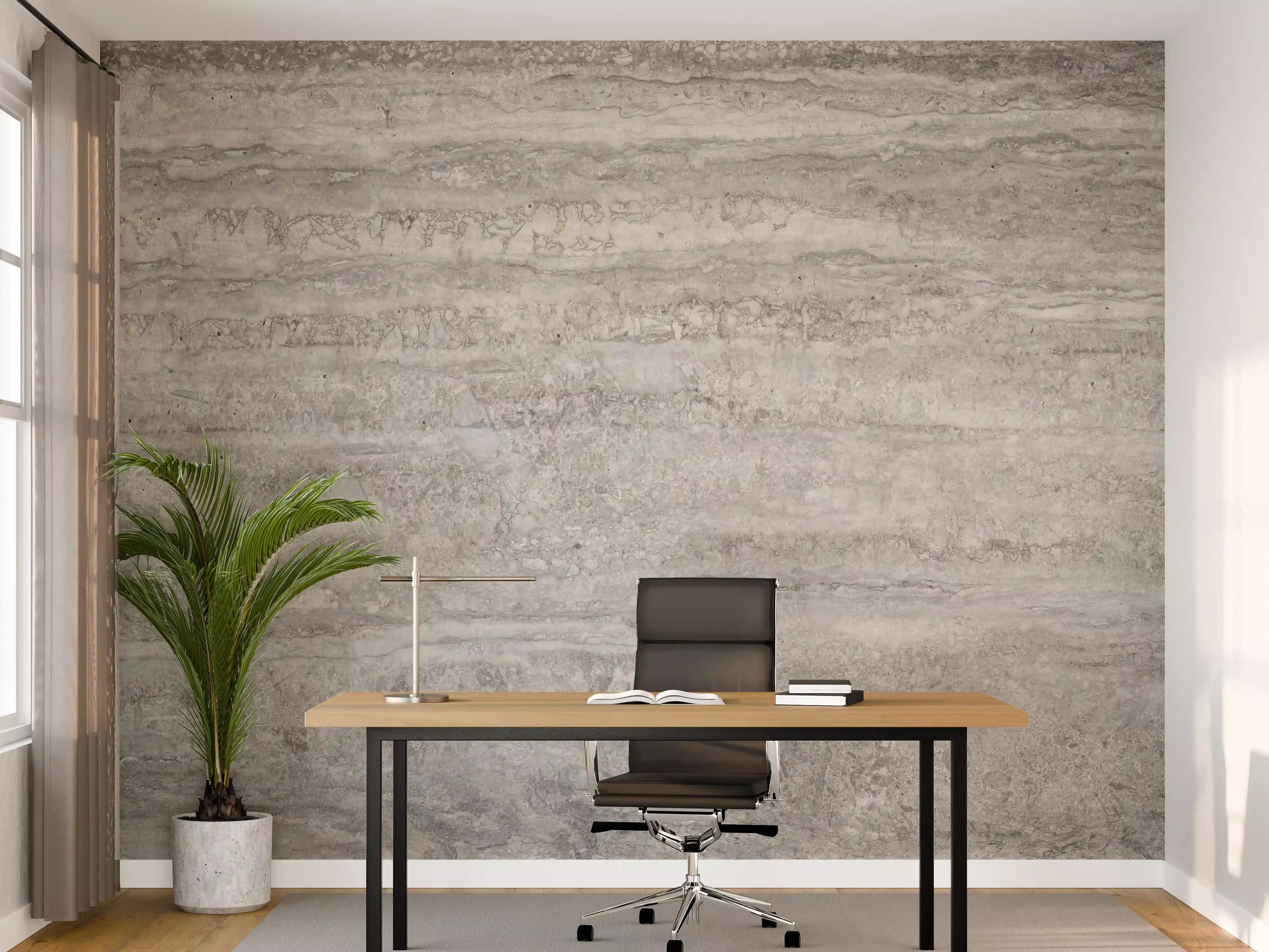 Büro Wandgestaltung - Dezenter Travertin Marmor