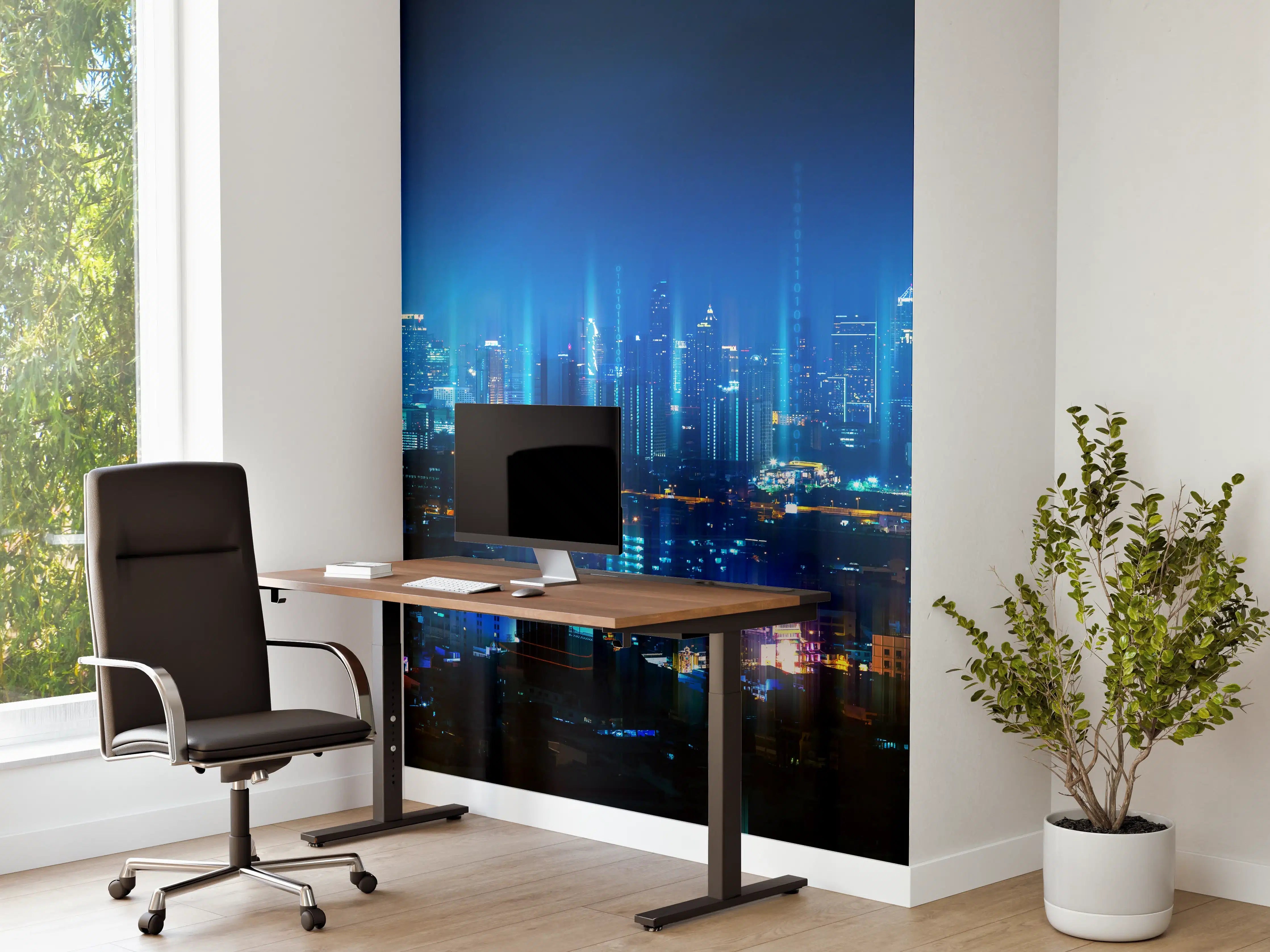Büro Wandgestaltung - Drahtloses Netzwerk und Verbindung Stadt
